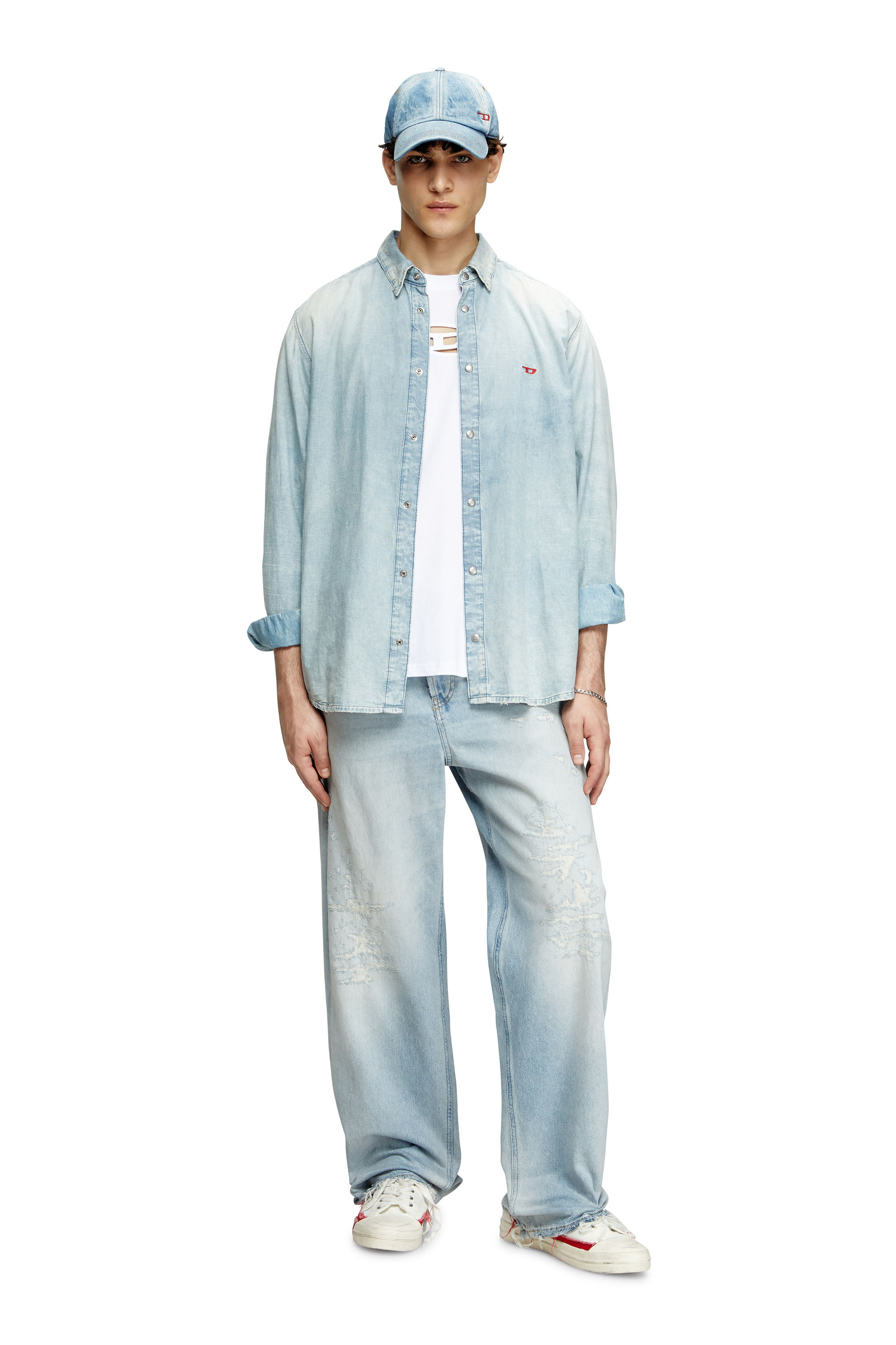 Diesel - T-BOXT-OD, Unisex's T-shirt with embroidered Oval D in ホワイト - 1