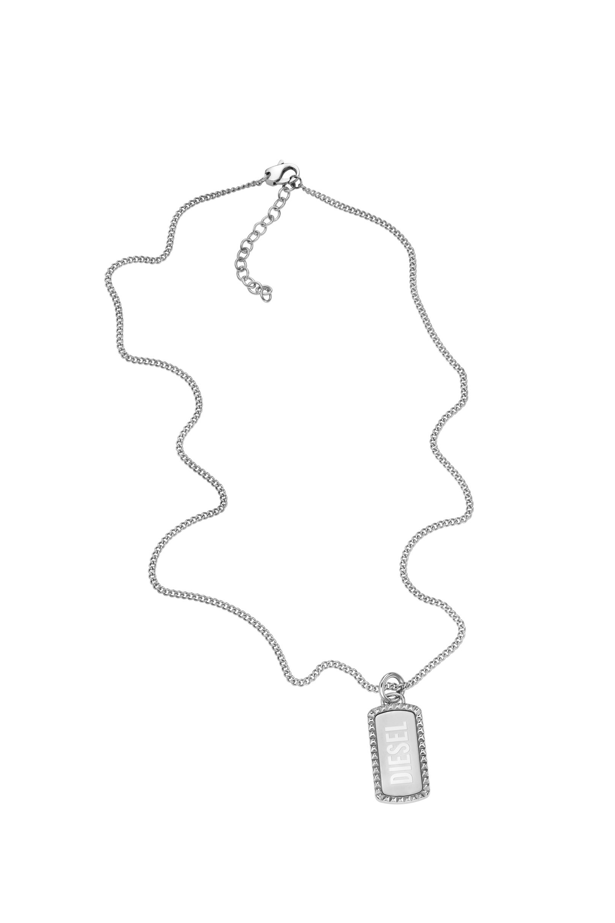 Diesel - DX1455, Unisex's Stainless Steel Dog Tag Necklace in シルバー - 1