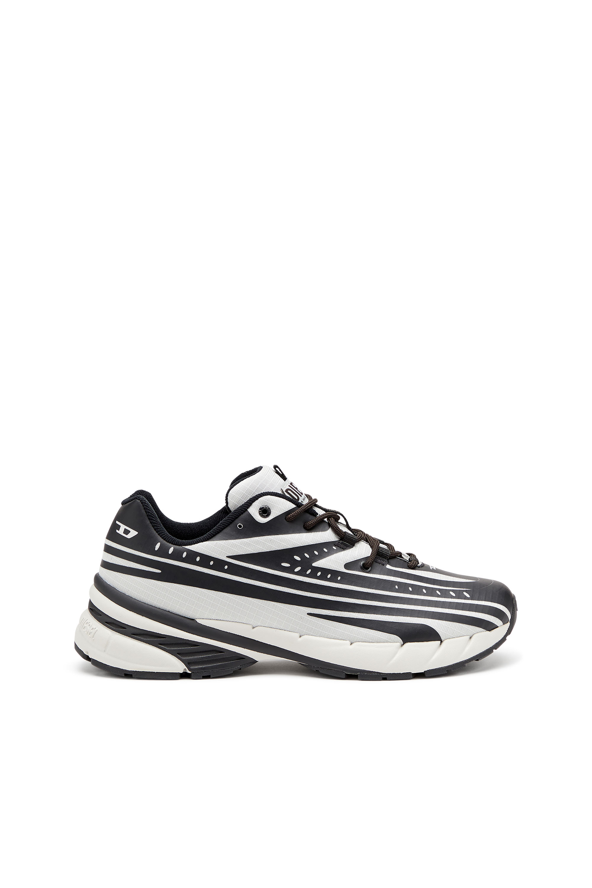 Diesel - D-AIRSPEED LOW, Male's D-Airspeed Low-Striped sneakers in coated ripstop in ブラック/グレー - 1