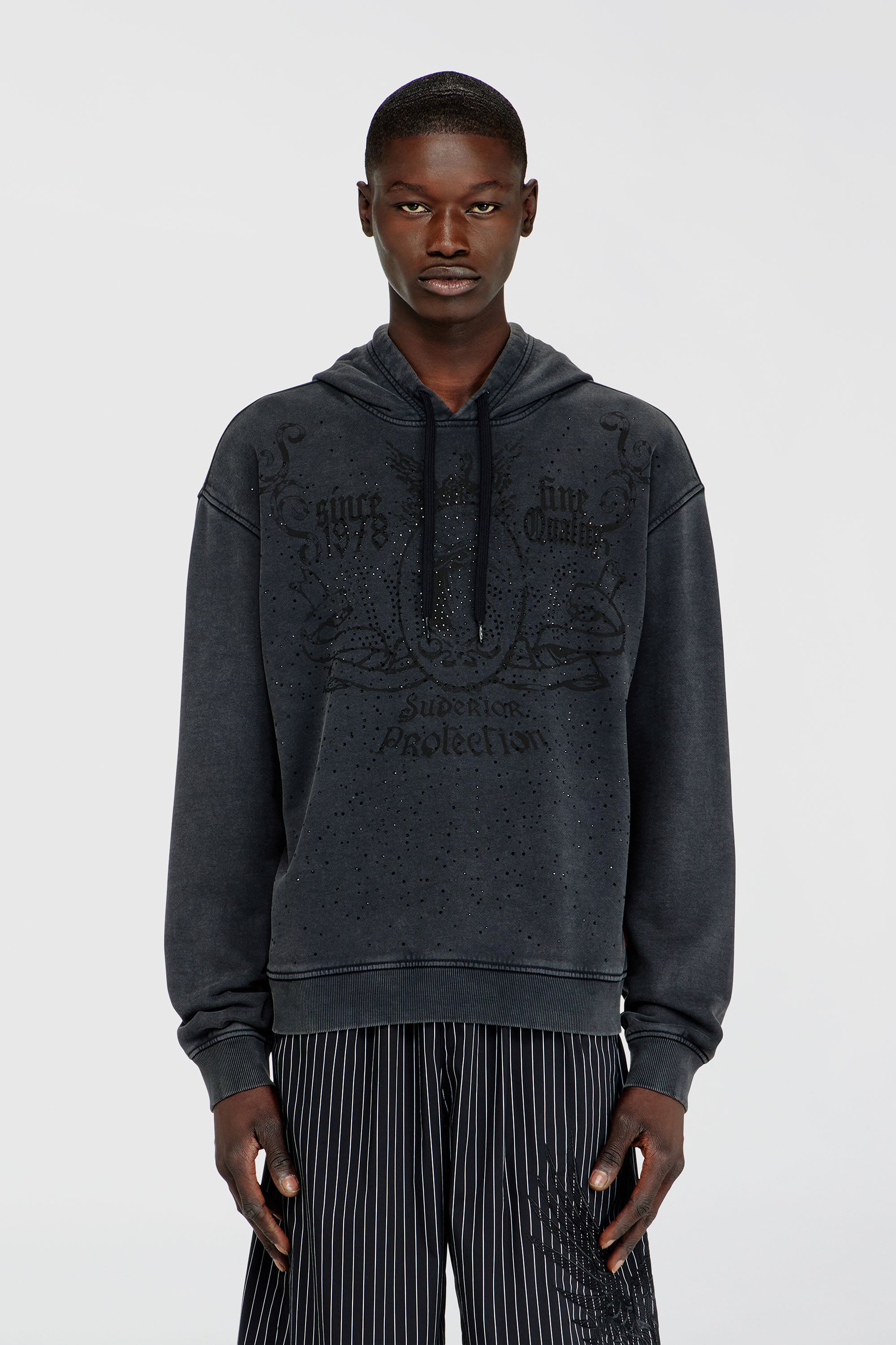 Diesel - S-NORM-HOOD-AA3, Male's プルオーバーパーカー in ダークグレー - 1