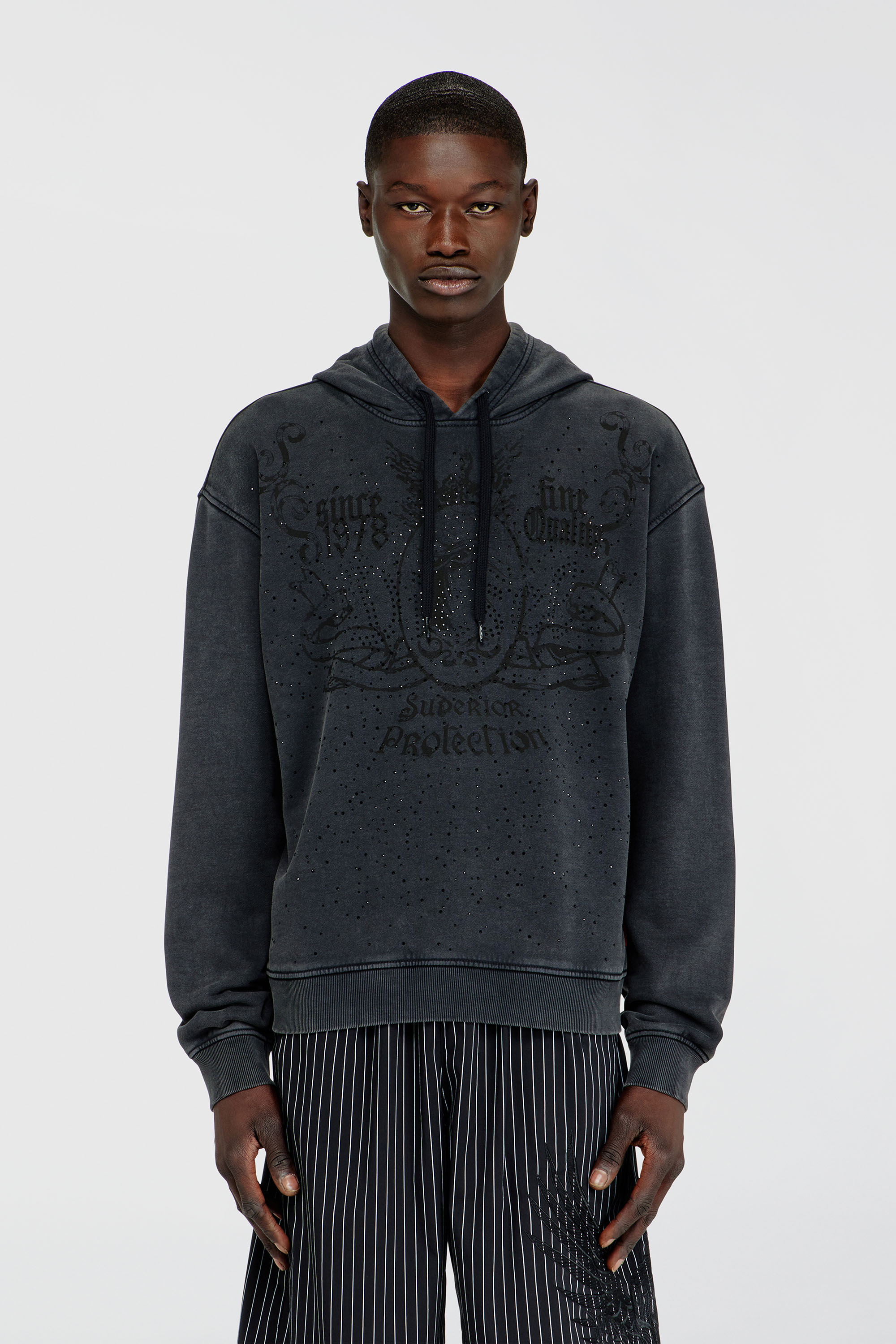 Diesel - S-NORM-HOOD-AA3, Male's プルオーバーパーカー in ダークグレー - 3