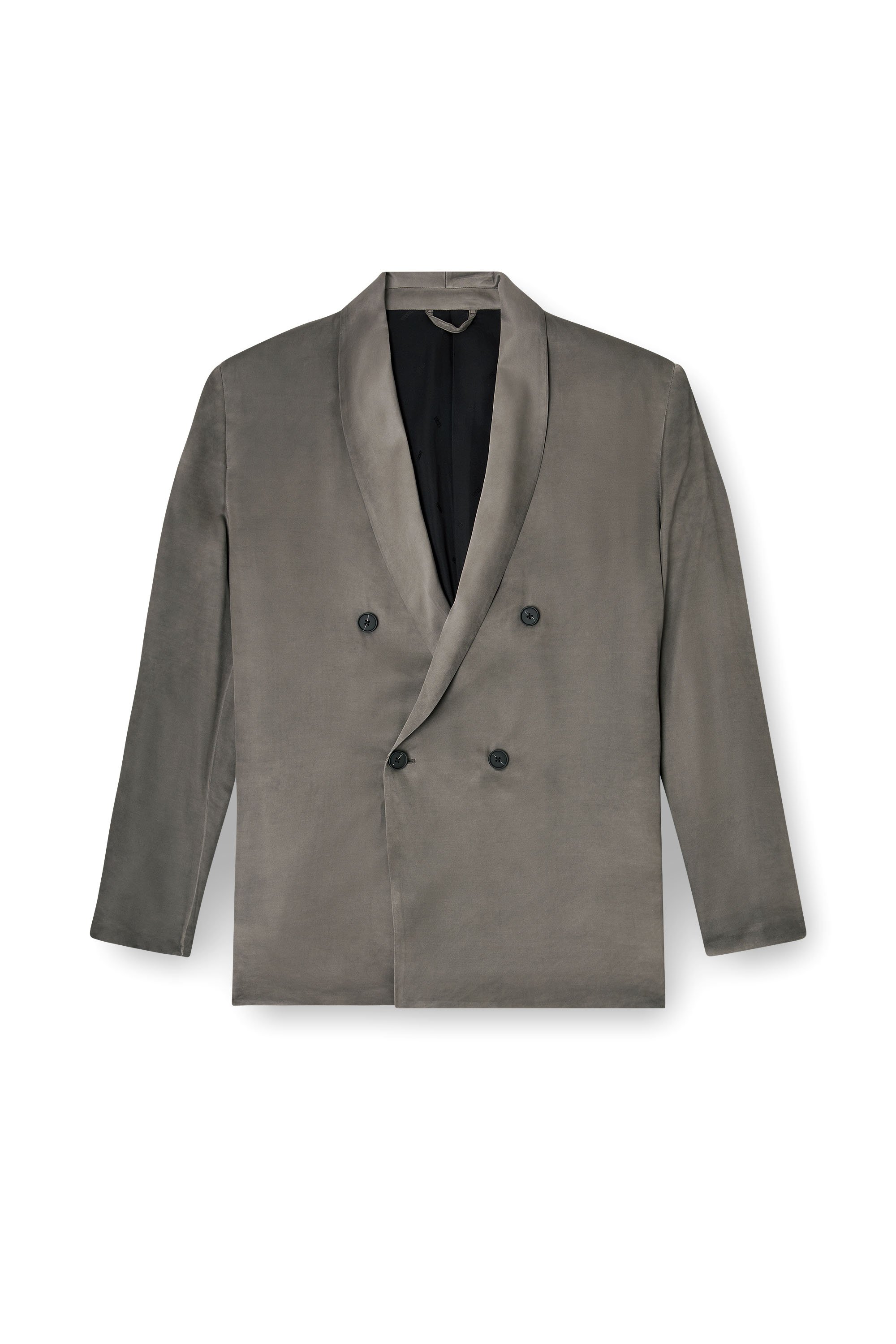 Diesel - J-ARMAN-ALBG, Male's Blazer in treated fluid viscose in ダークグレー - 3