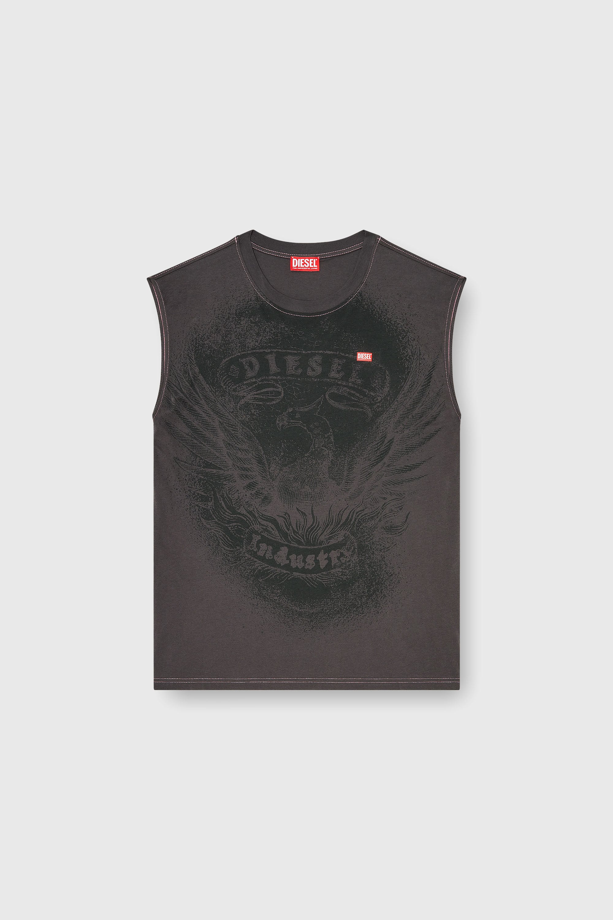 Diesel - T-BOXT-SL-NOTCH, Male's スリーブレストップ in ダークグレー - 2