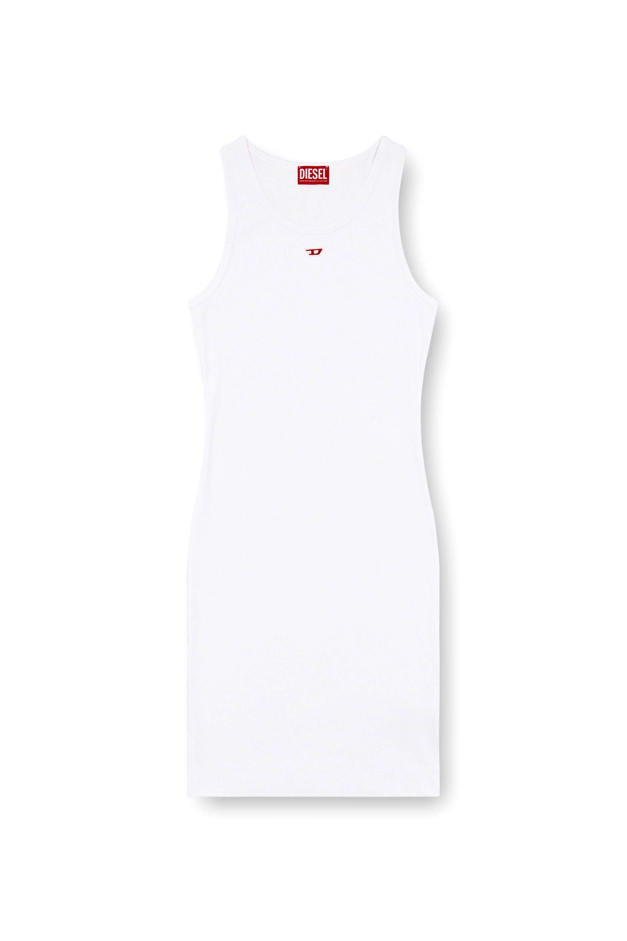 Diesel - D-TANK-LONG-D, Female's Short tank dress with D logo in ホワイト - 4