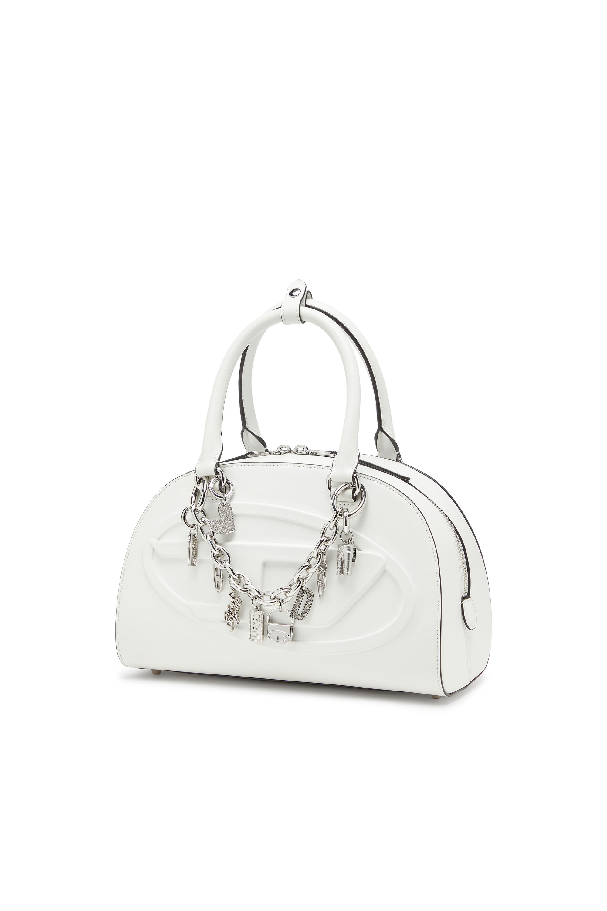 Diesel - CHARM-HEART, Female's Metal heart charm with rhinestones in シルバー - 3