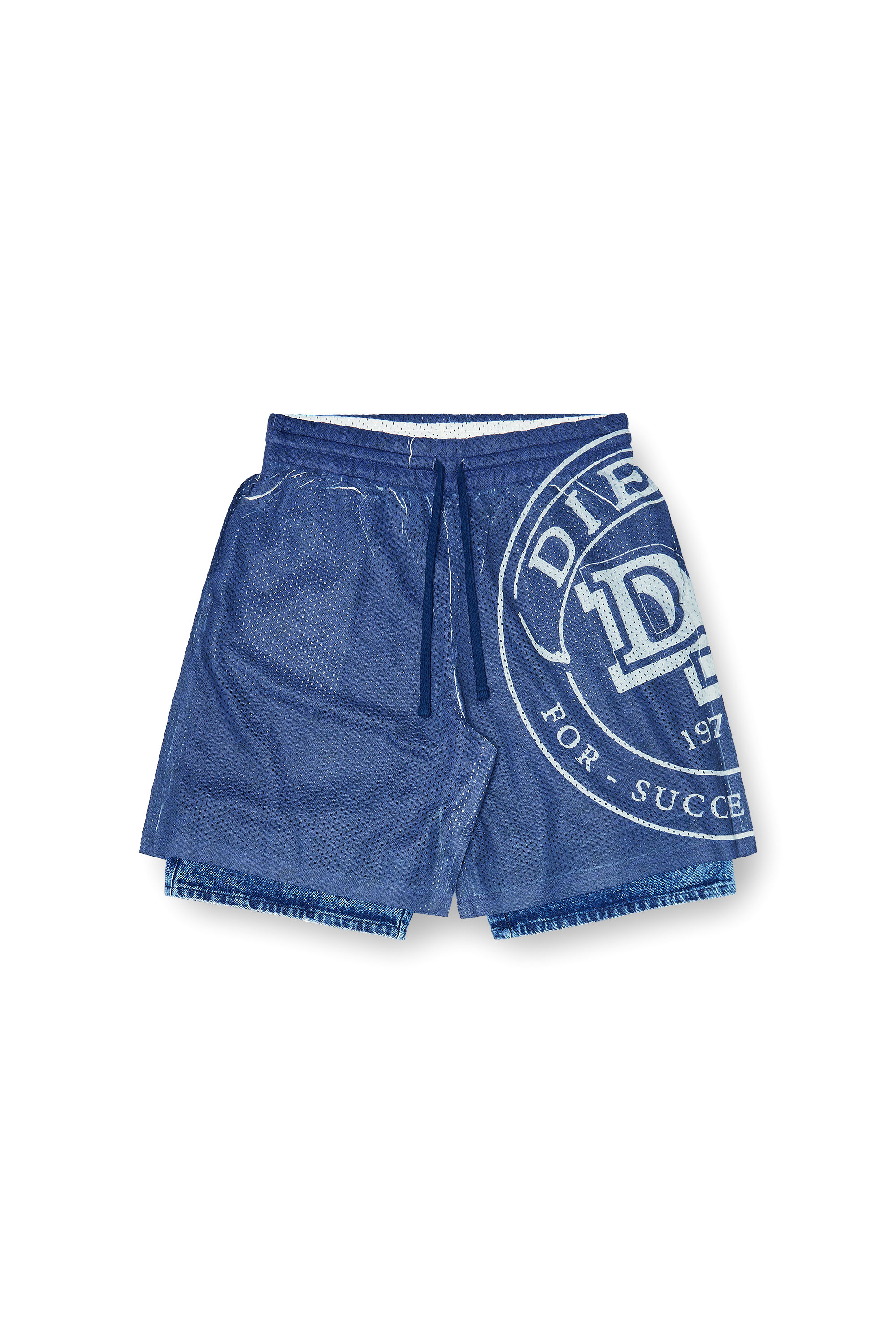 Diesel - P-OLLIE, Male's Basketball shorts with sublimation print in ブルー - 3