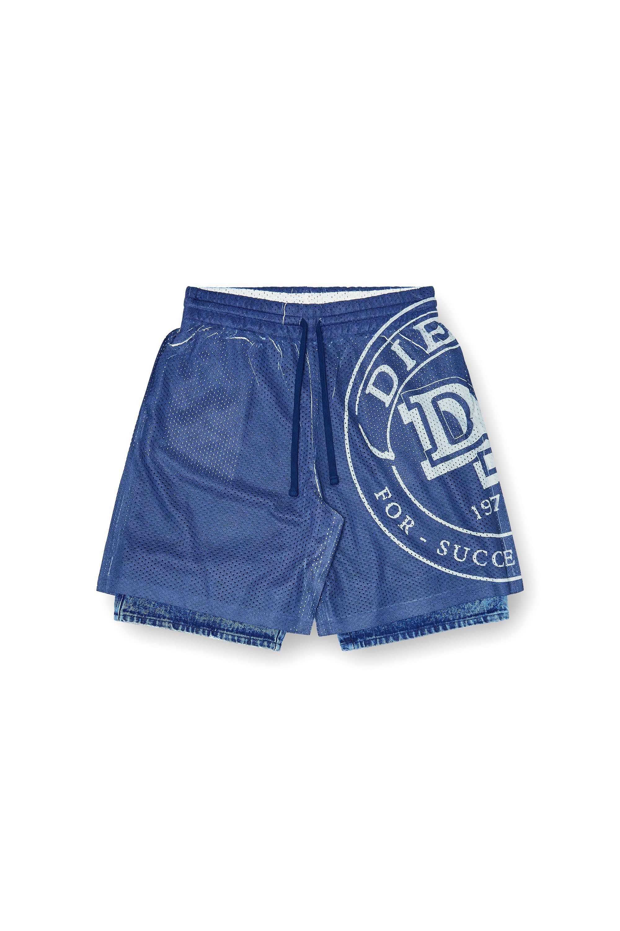 Diesel - P-OLLIE, Male's Basketball shorts with sublimation print in ブルー - 2