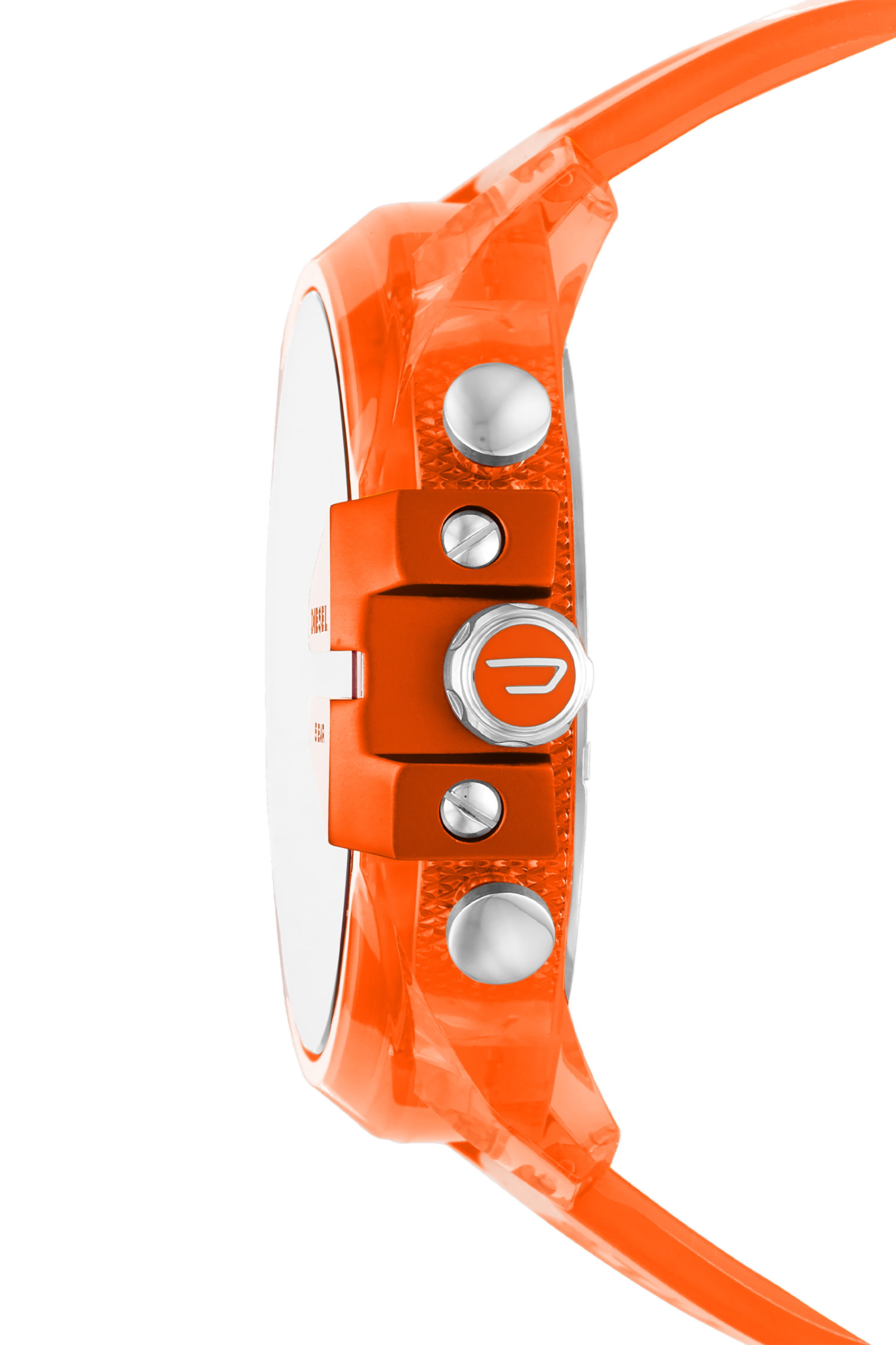 Diesel - DZ4533, Male's Mega Chief chronograph orange polyurethane watch in オレンジ - 3