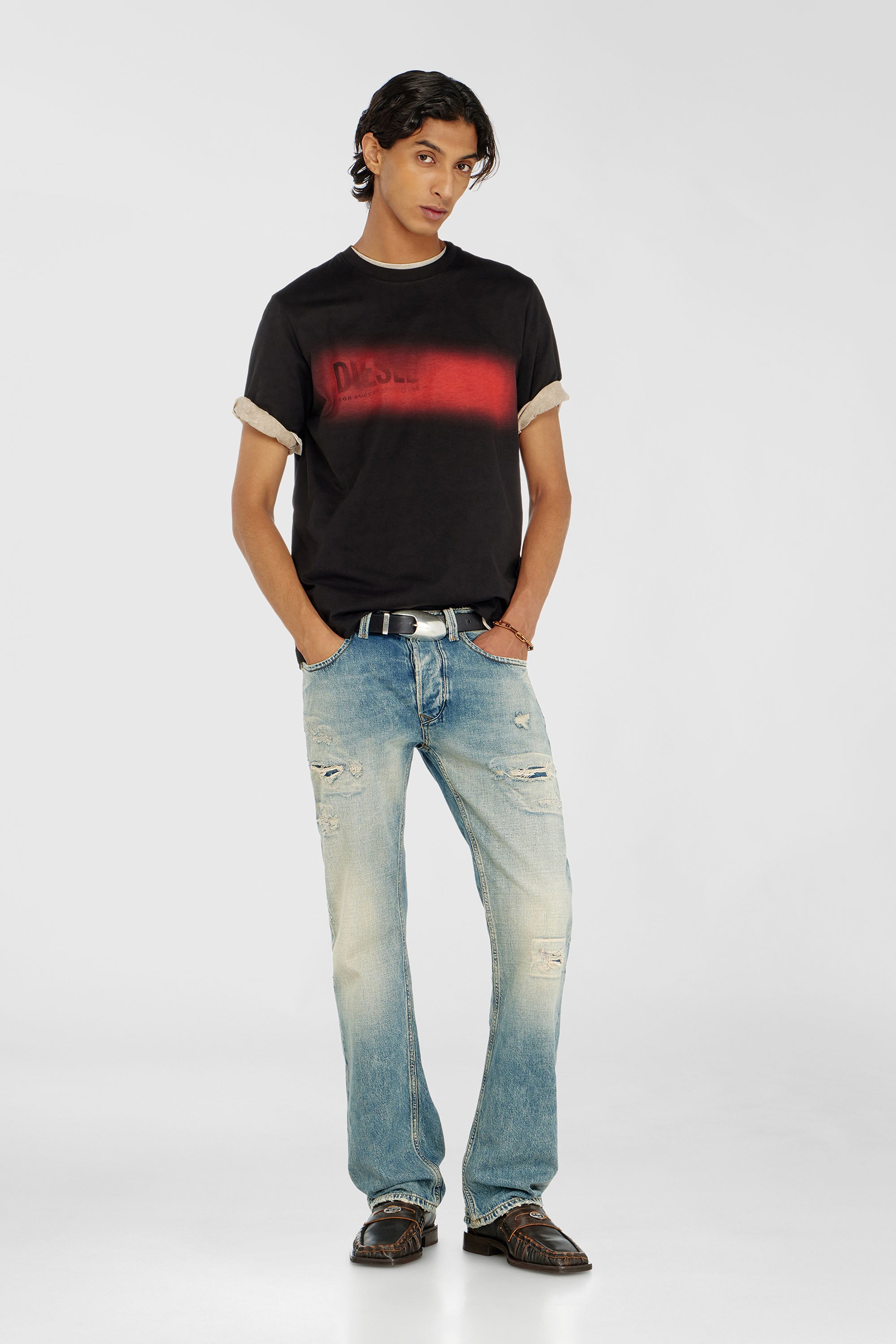 Diesel - T-ADJUST-AA5, Male's Tシャツ in ブラック - 1