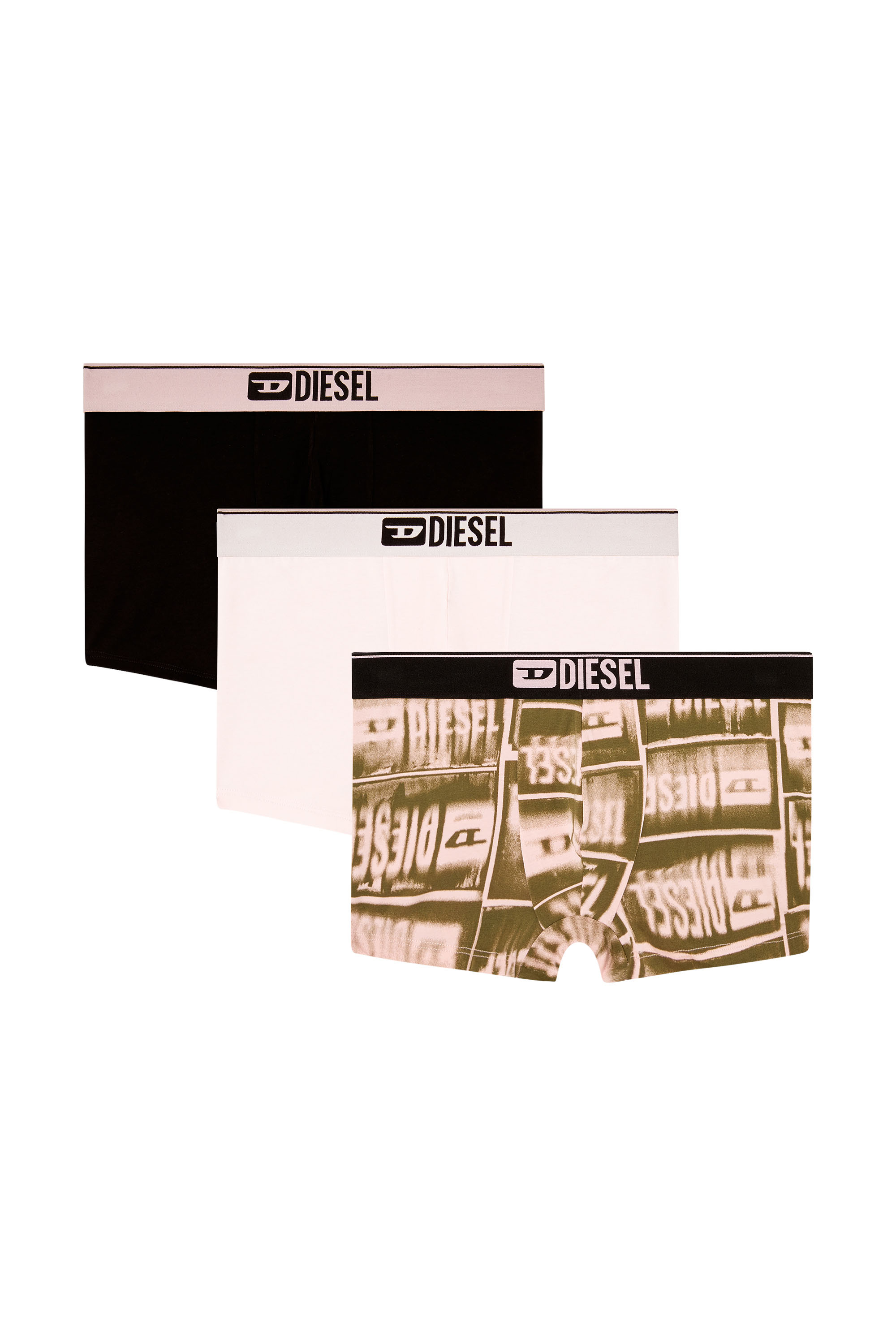 Diesel - DAMIEN-D-BOX-3PACK, Male's 3-pack boxer briefs in stretch cotton in ピンク/ブラック - 1