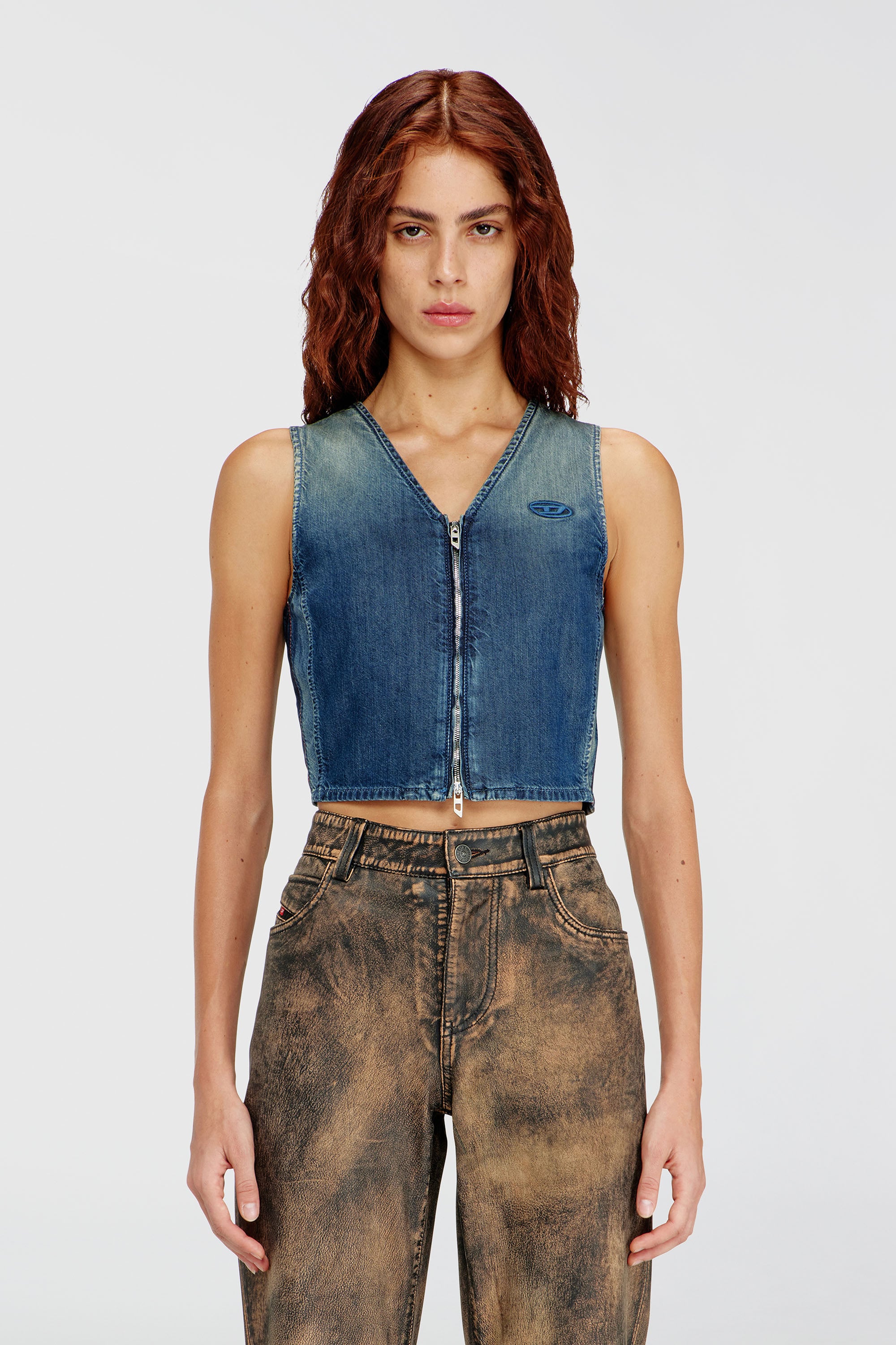 Diesel - DE-MEIO-S, Female's スリーブレストップ in ブルー - 1