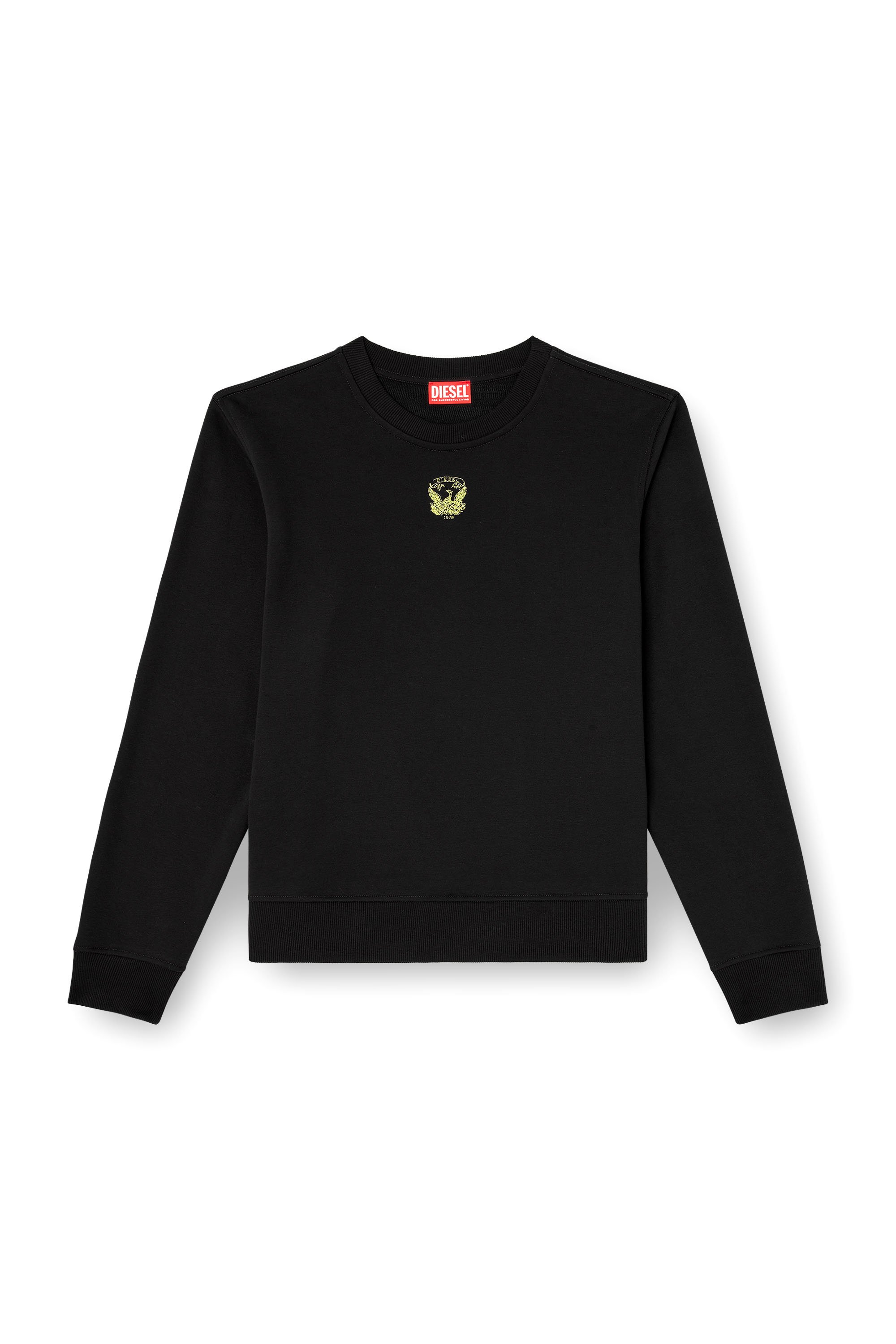 Diesel - S-GINN-T1, Male's Sweatshirt with embroidered phoenix in ブラック - 3