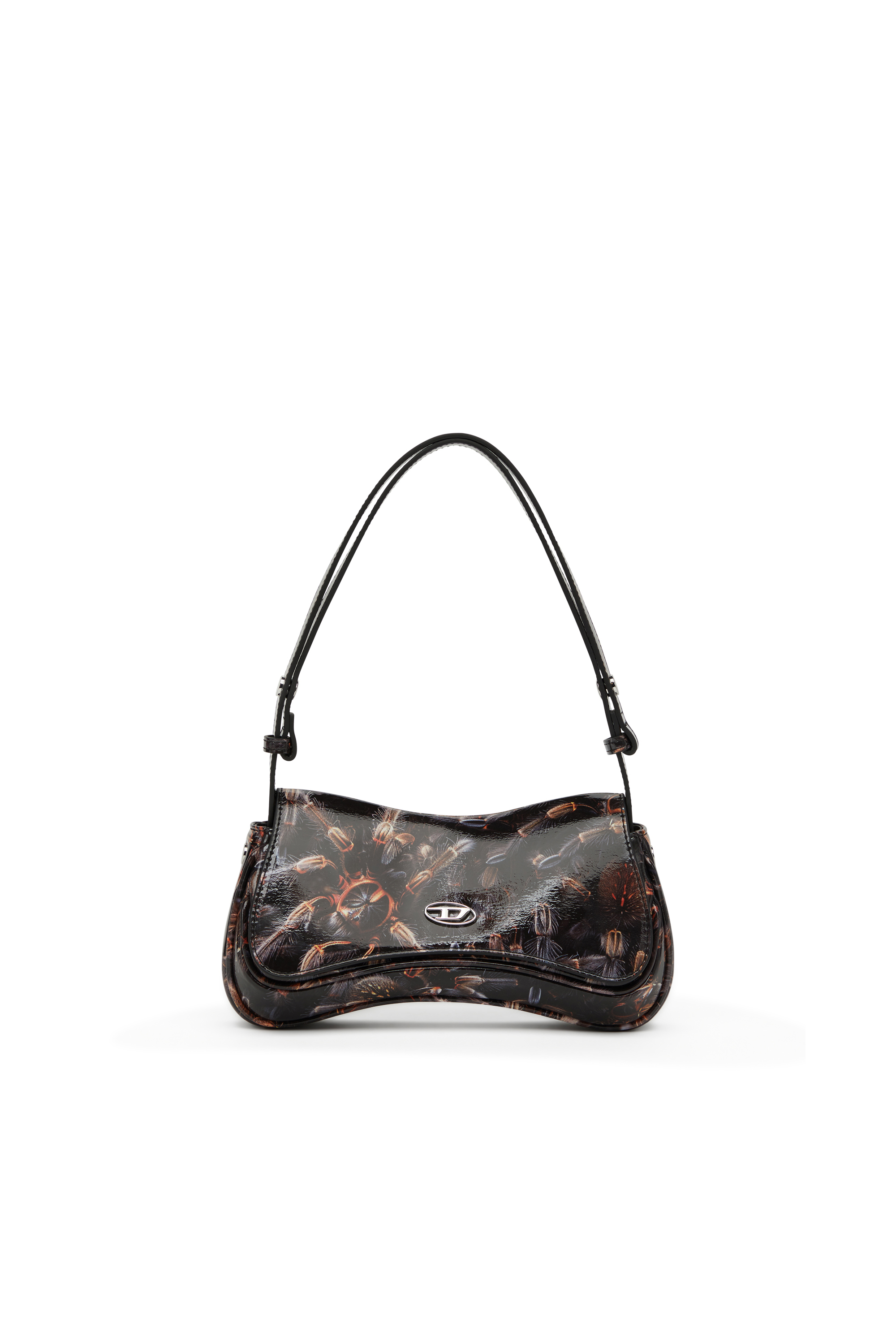 Diesel - PLAY CLUTCH, Female's Play-Glossy clutch with print in ブラック/ブラウン - 6