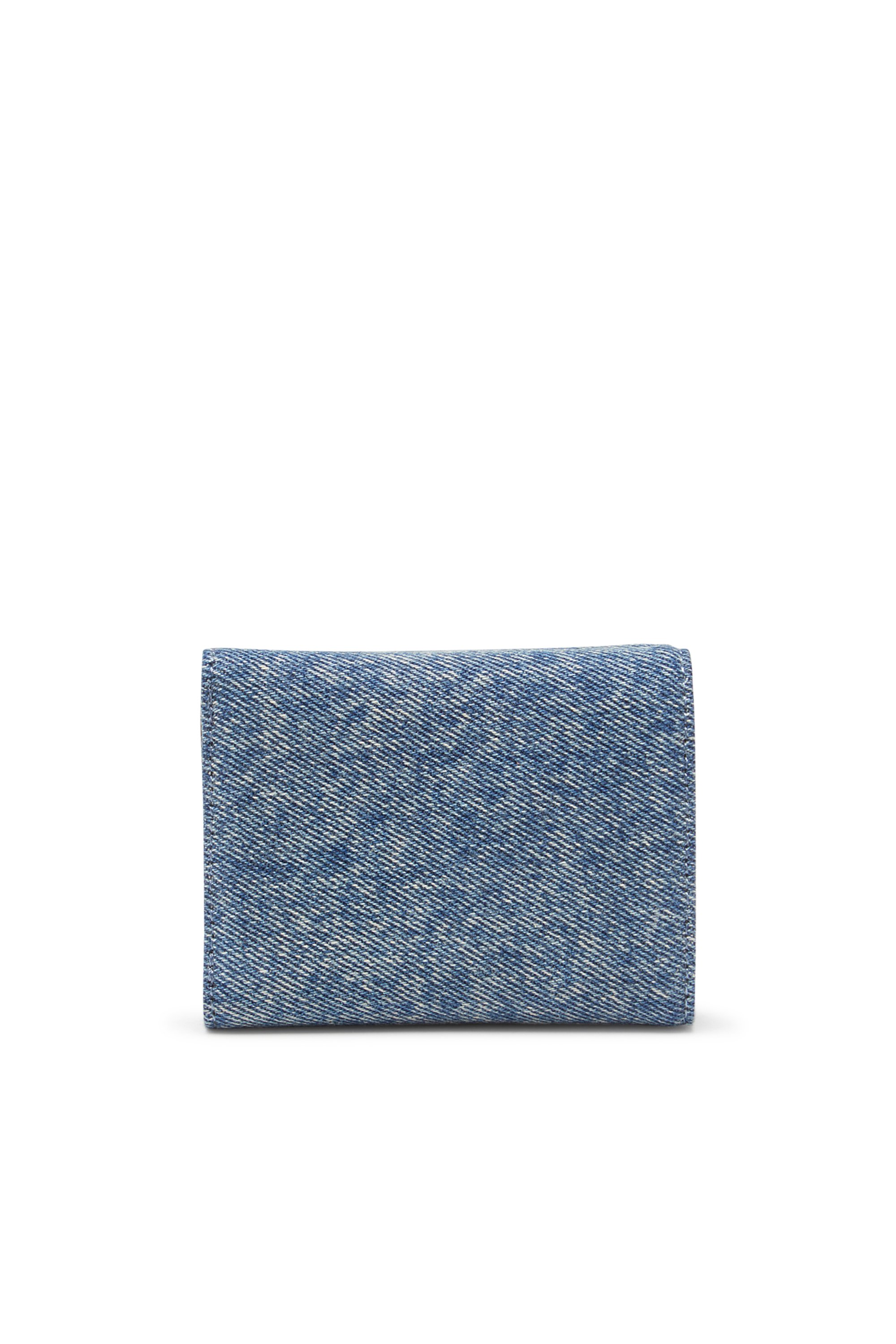 Diesel - 1DR TRI FOLD COIN XS II, Female's Tri-fold wallet in denim in ブルー - 2