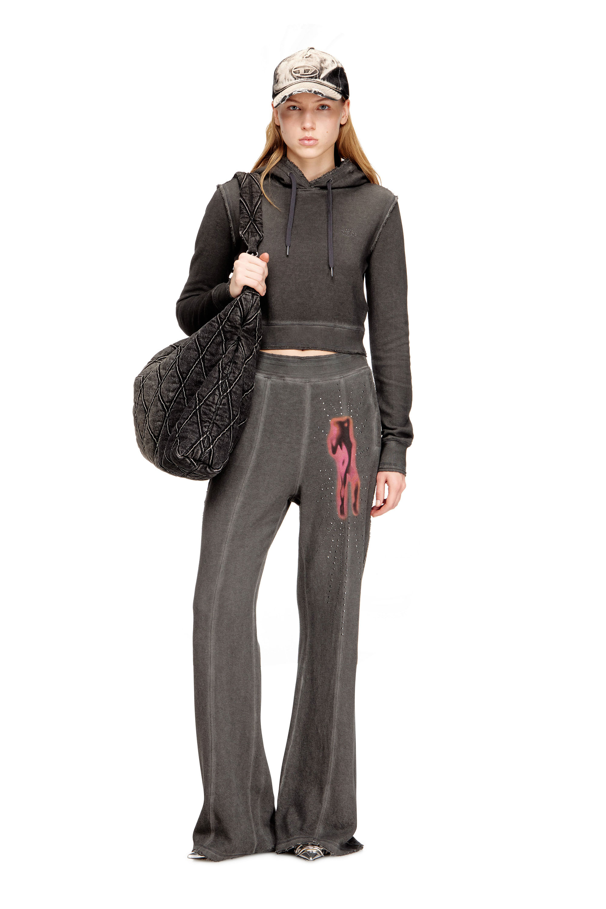 Diesel - F-SLIMMY-HOOD-S3, Female's プルオーバーパーカー in グレー - 1