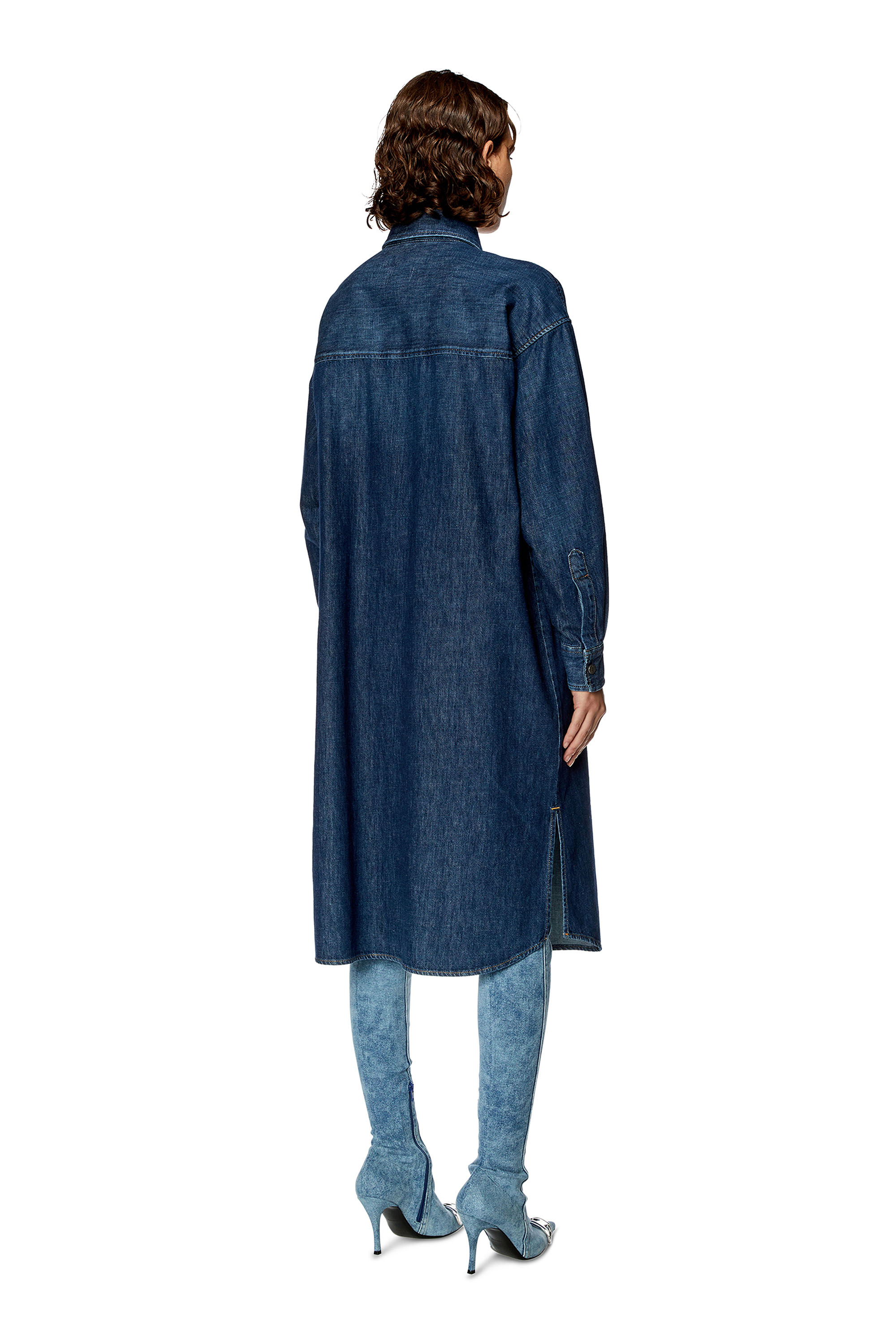Diesel - DE-DALIS, Female's Shirt dress in denim in ダークブルー - 2