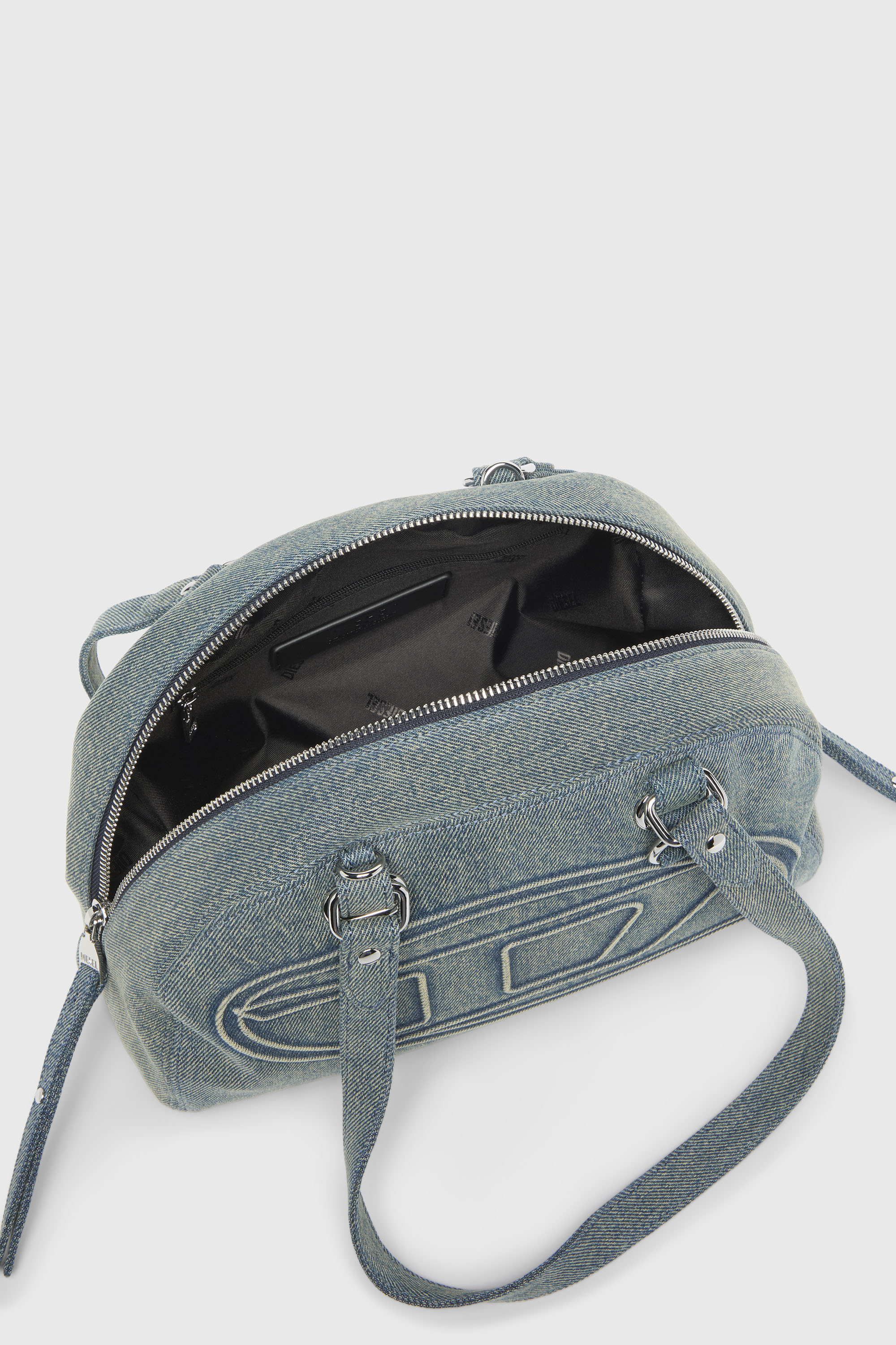 Diesel - 1DR DOME SOFT SHOULDER, Unisex's 1DR Dome-Shoulder bag in denim with Oval D logo in ライトブルー - 5