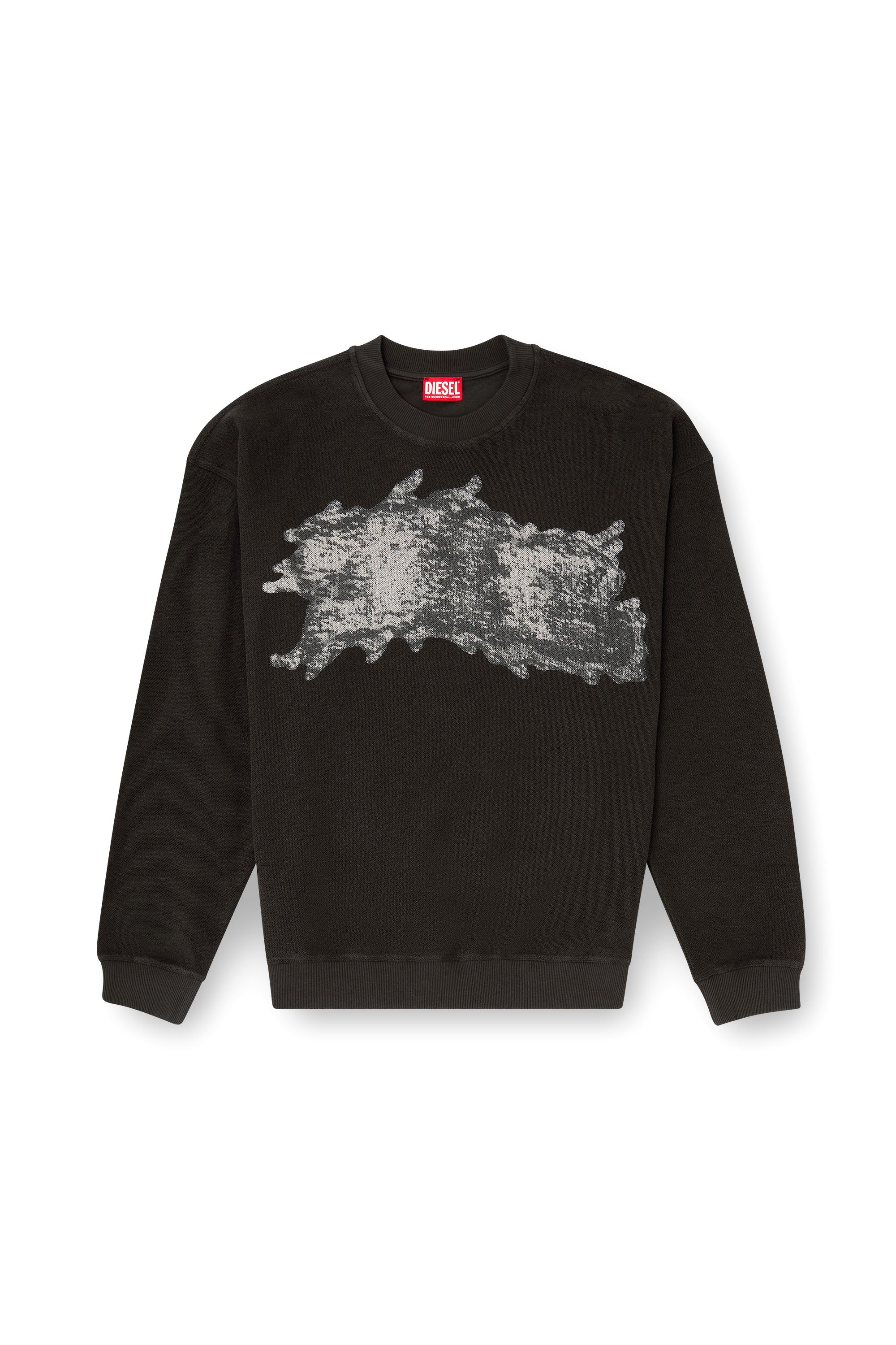 Diesel - S-VALENTIN-JMBV, Male's Sweatshirt with graffiti print in ダークグレー - 3