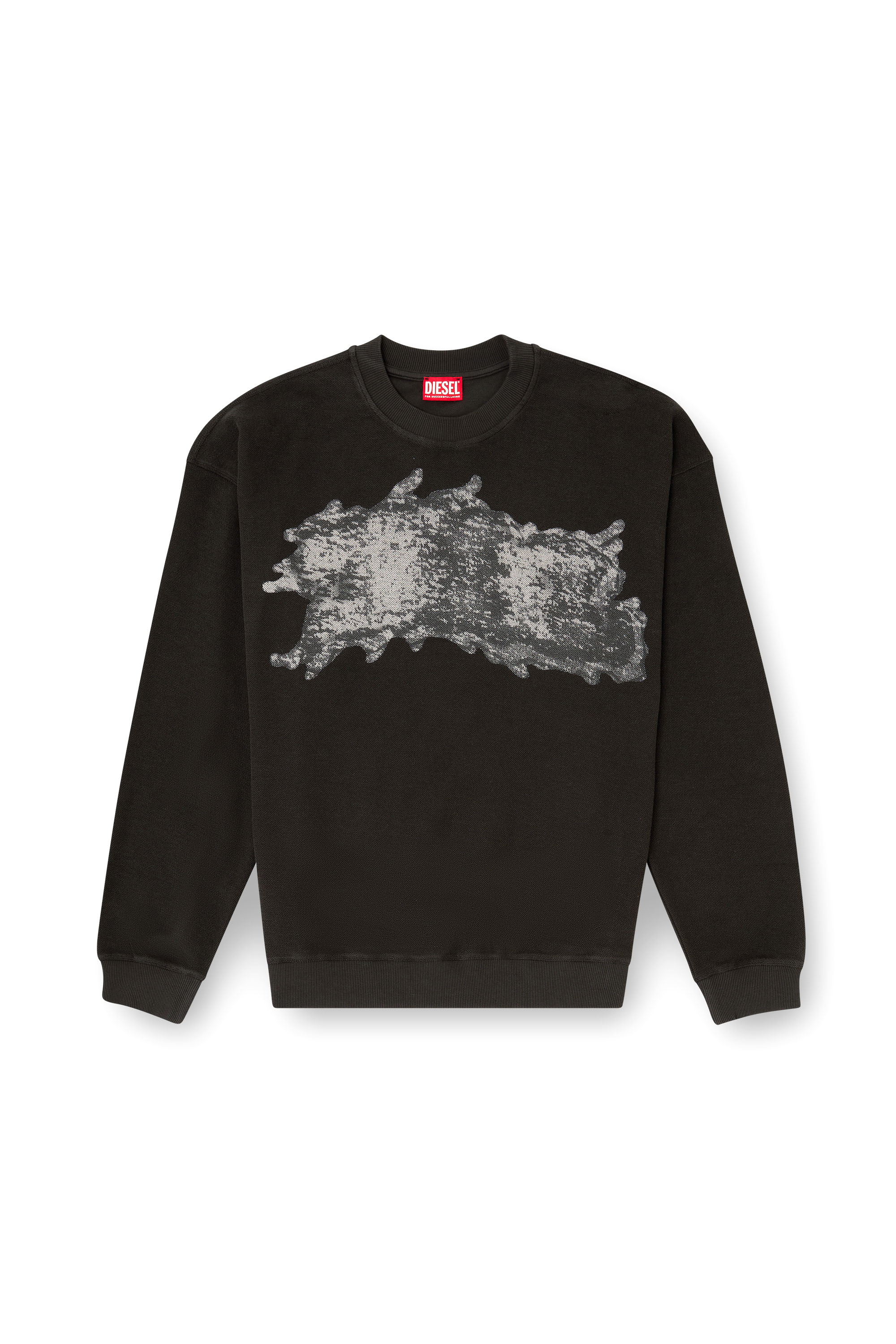 Diesel - S-VALENTIN-JMBV, Male's Sweatshirt with graffiti print in ダークグレー - 2
