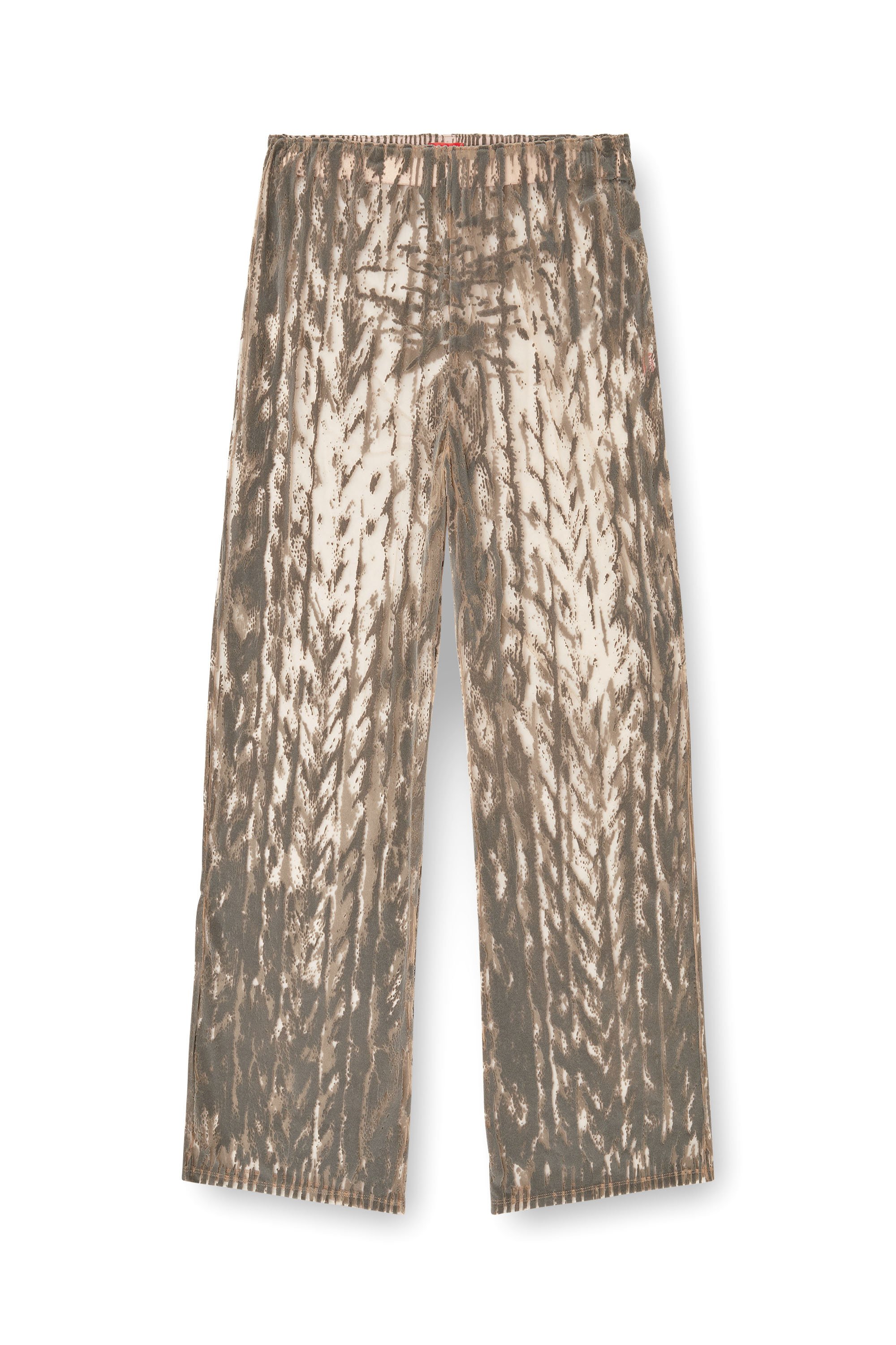 Diesel - P-EGASO, Male's Tulle pants with flocked cable prints in グレー - 3