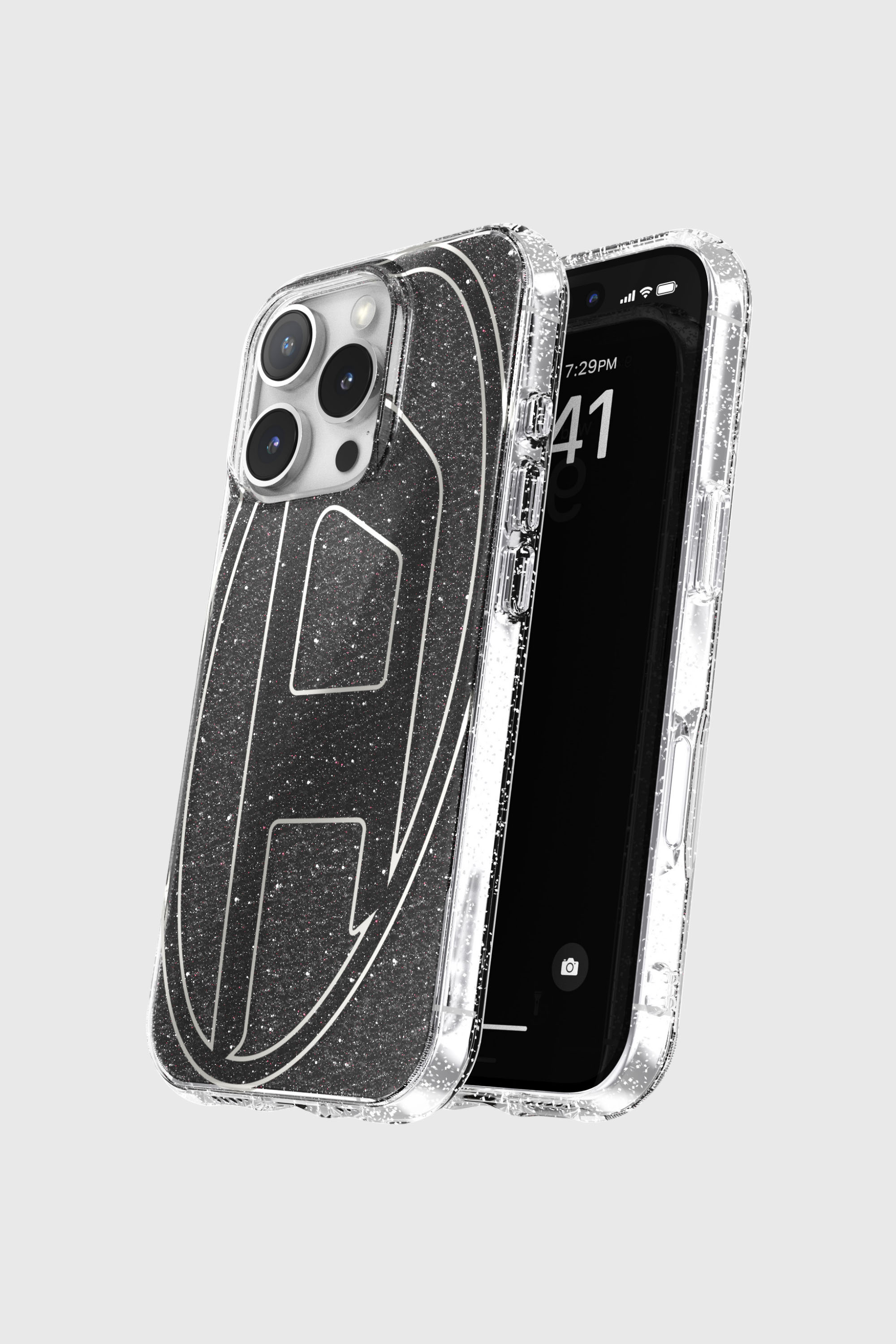 Diesel - 60148 AOP CASE, Unisex's Oval D Glitter Case for iP 16 Pro in ブラック - 4