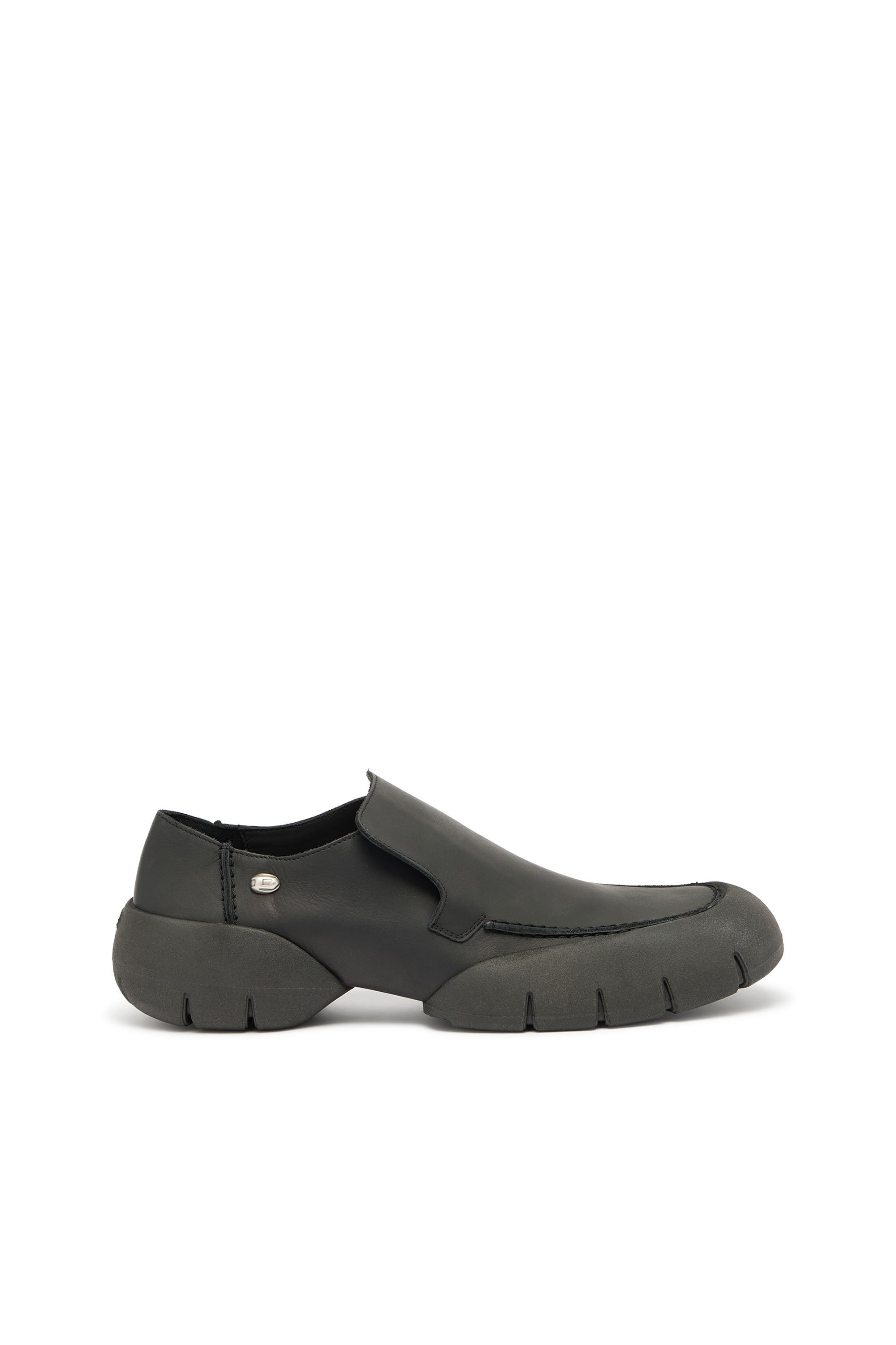 Diesel - D-MATHIEU SC, Male's D-Mathieu-Brushed leather loafer with rubber sole in ブラック - 1