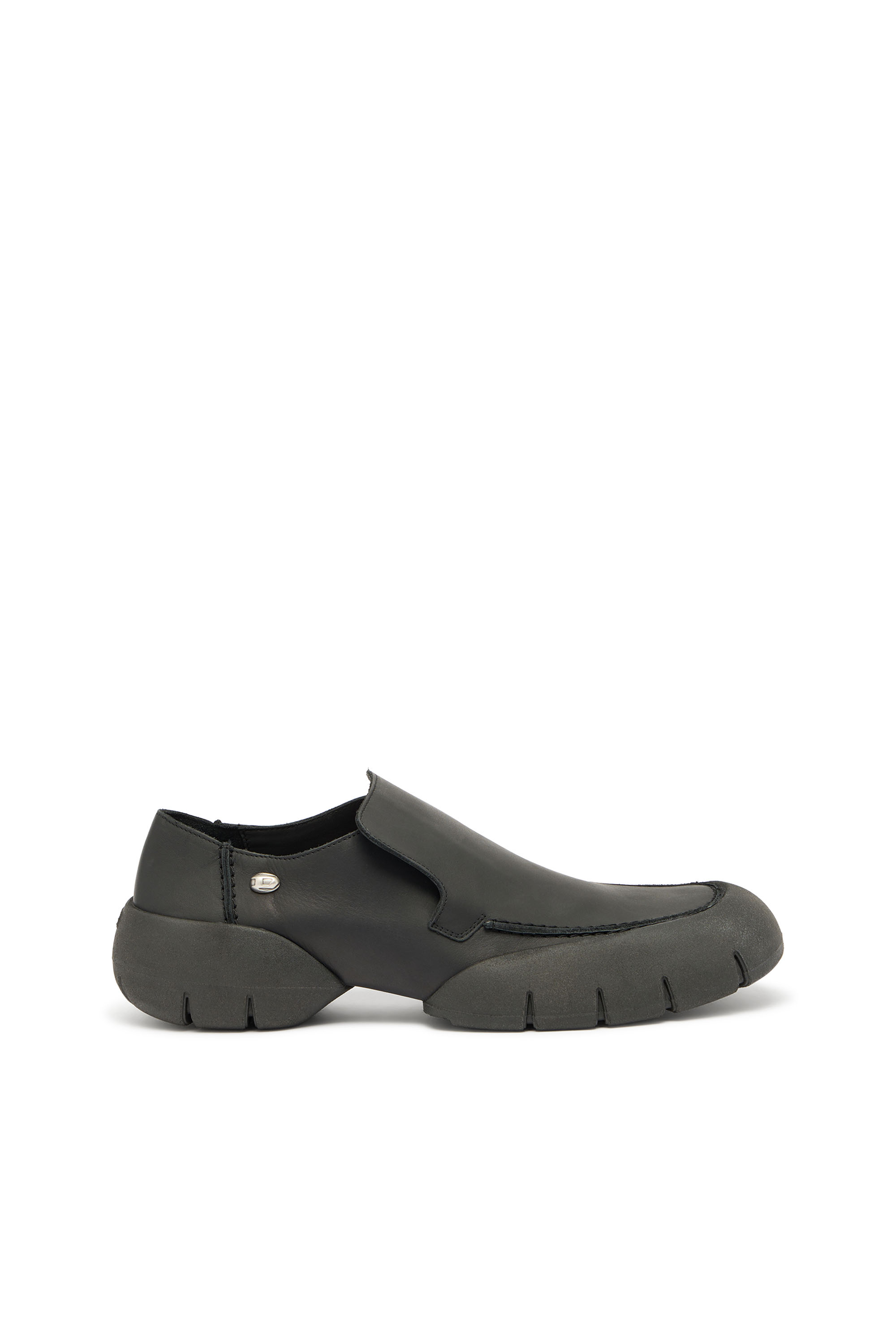 Diesel - D-MATHIEU SC, Male's D-Mathieu-Brushed leather loafer with rubber sole in ブラック - 1