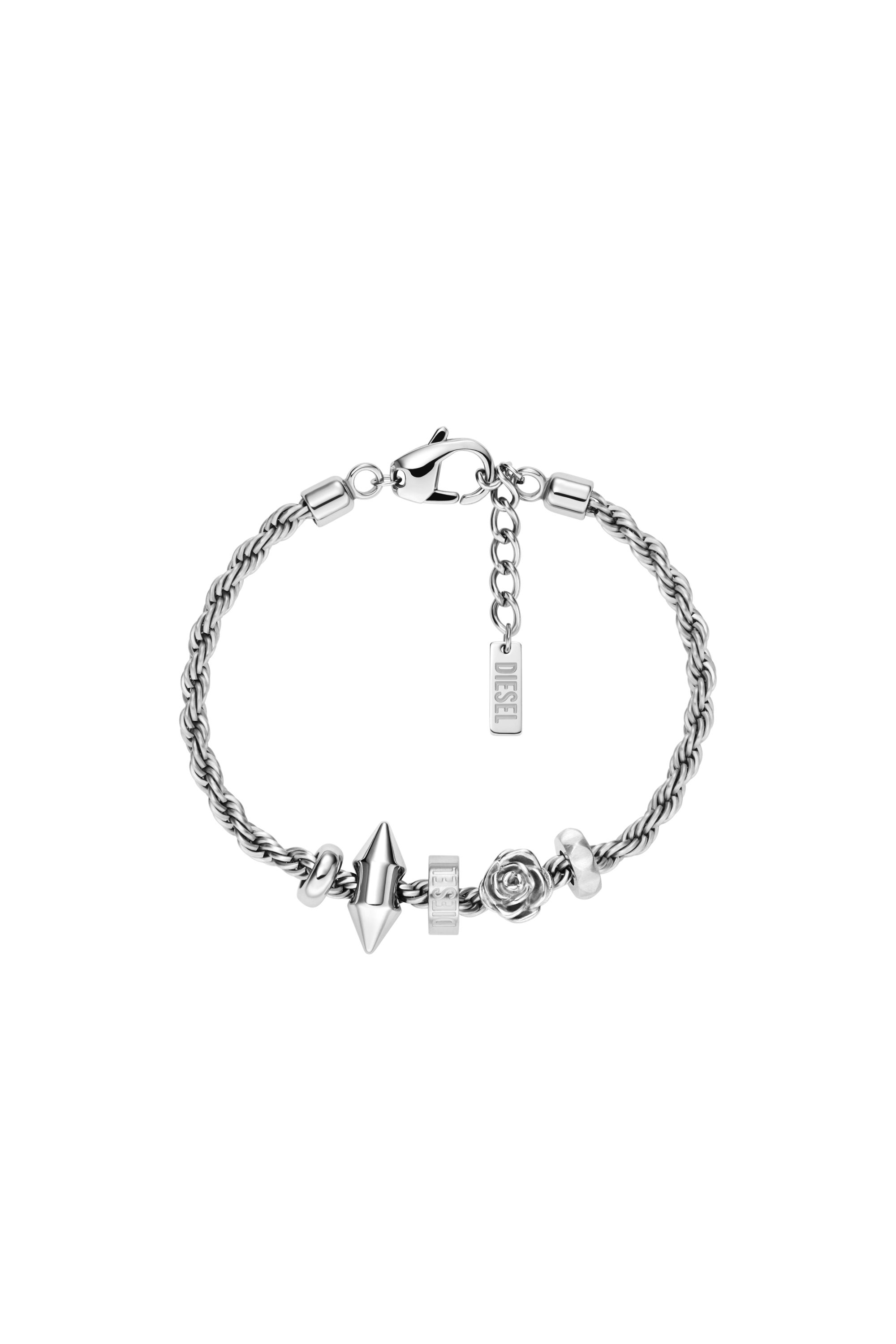 Diesel - DX1622040 JEWELLERY, Unisex's Stainless steel charm bracelet in シルバー - 1