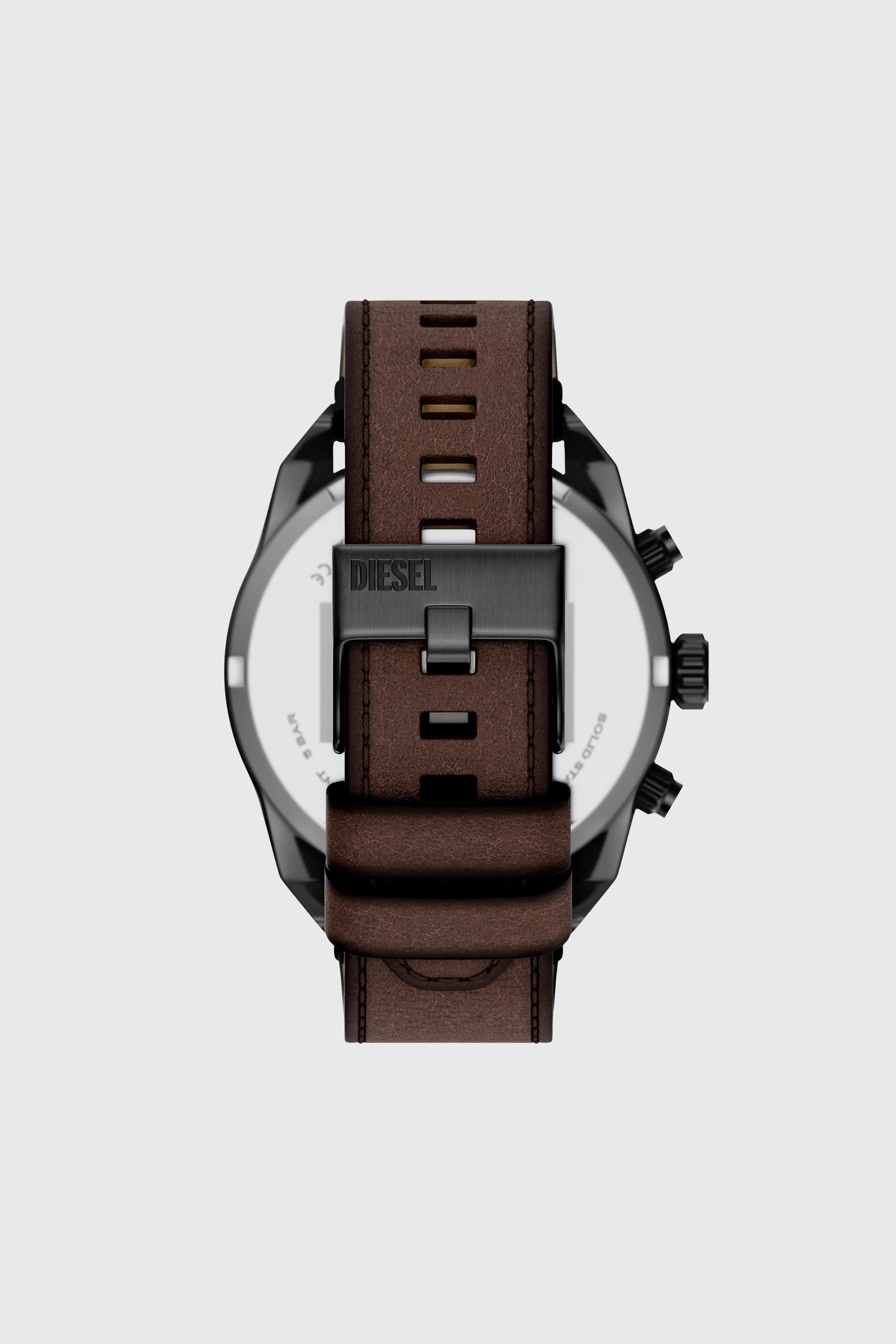 Diesel - DZ4735 WATCH, Male's Spiked brown leather watch in ブラウン - 3