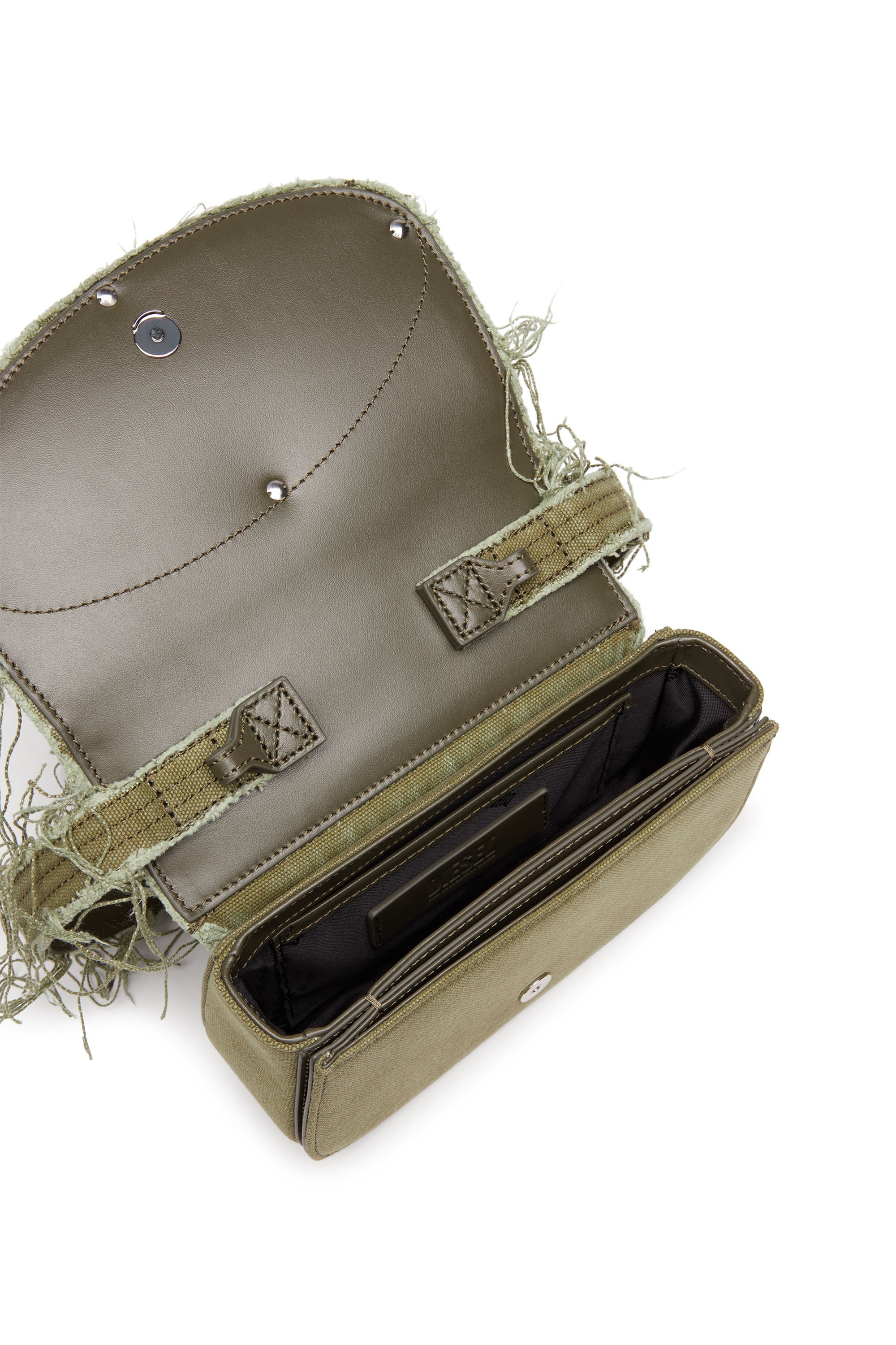 Diesel - 1DR, Female's 1DR-Iconic shoulder bag in canvas and leather in ミリタリーグリーン - 4