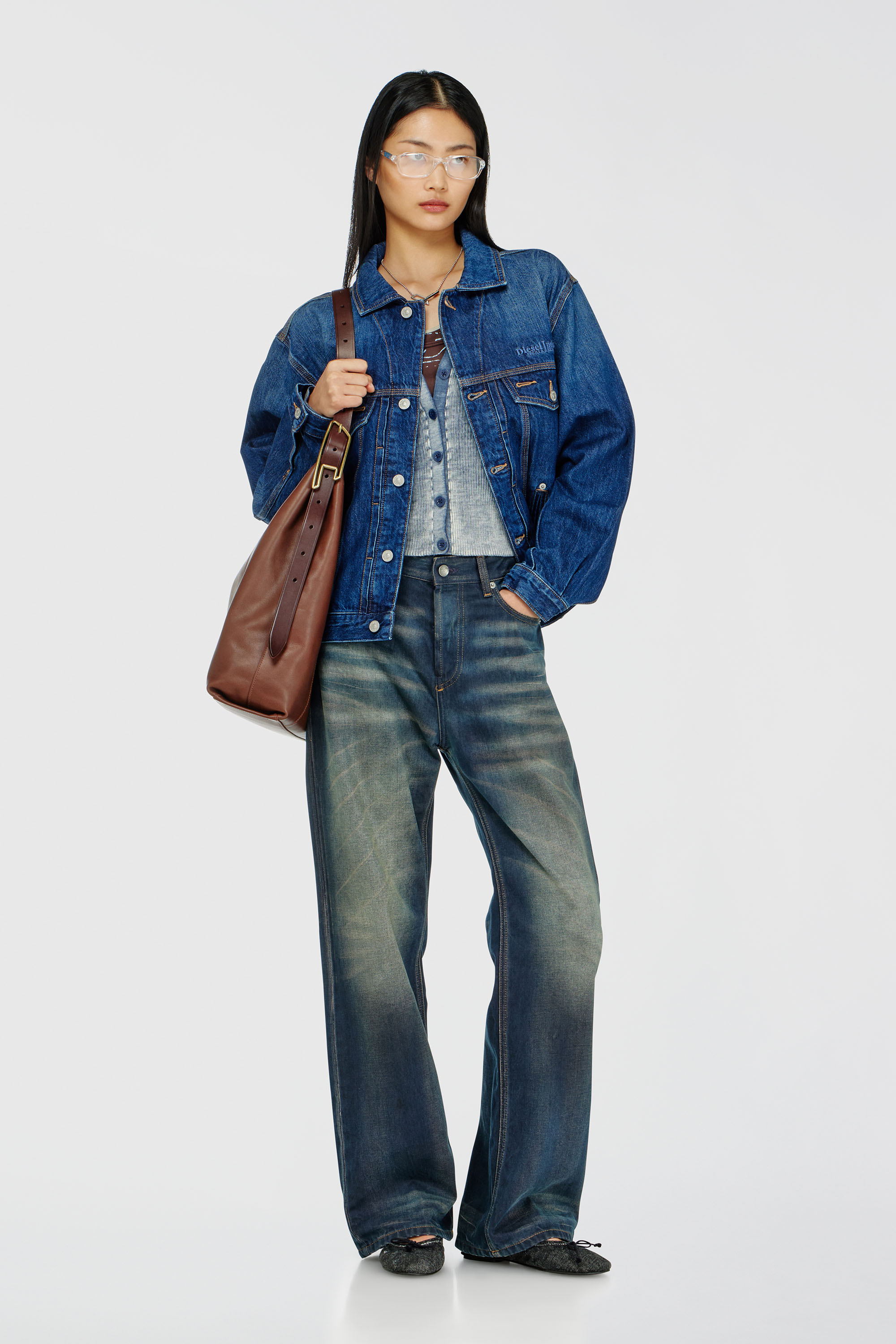 Diesel - D-DENVER, Unisex's デニムジャケット in ミディアムブルー - 2