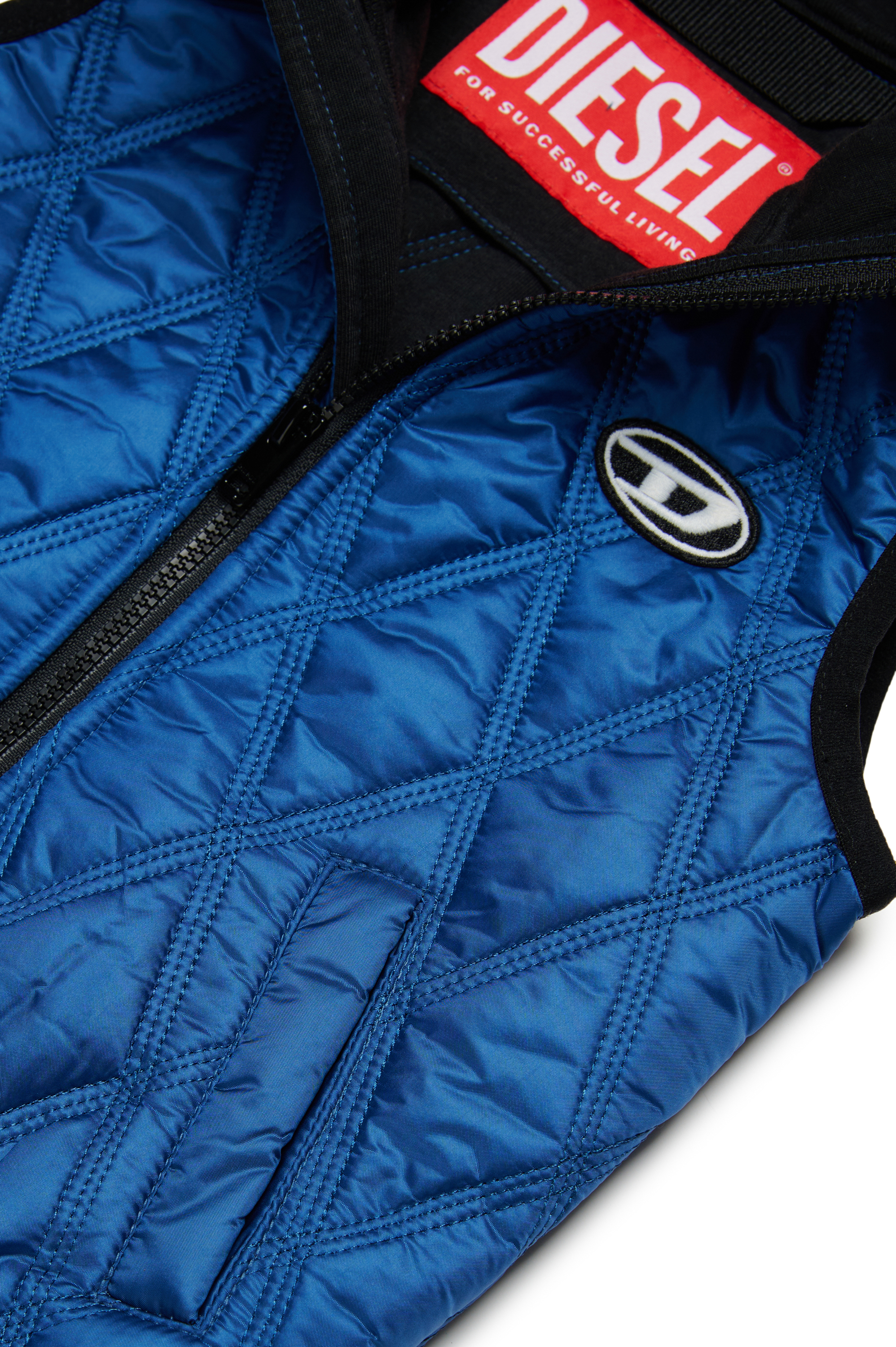 Diesel - JFOKKLOGONHB, Unisex's Quilted vest with Oval D patch in ブルー - 4