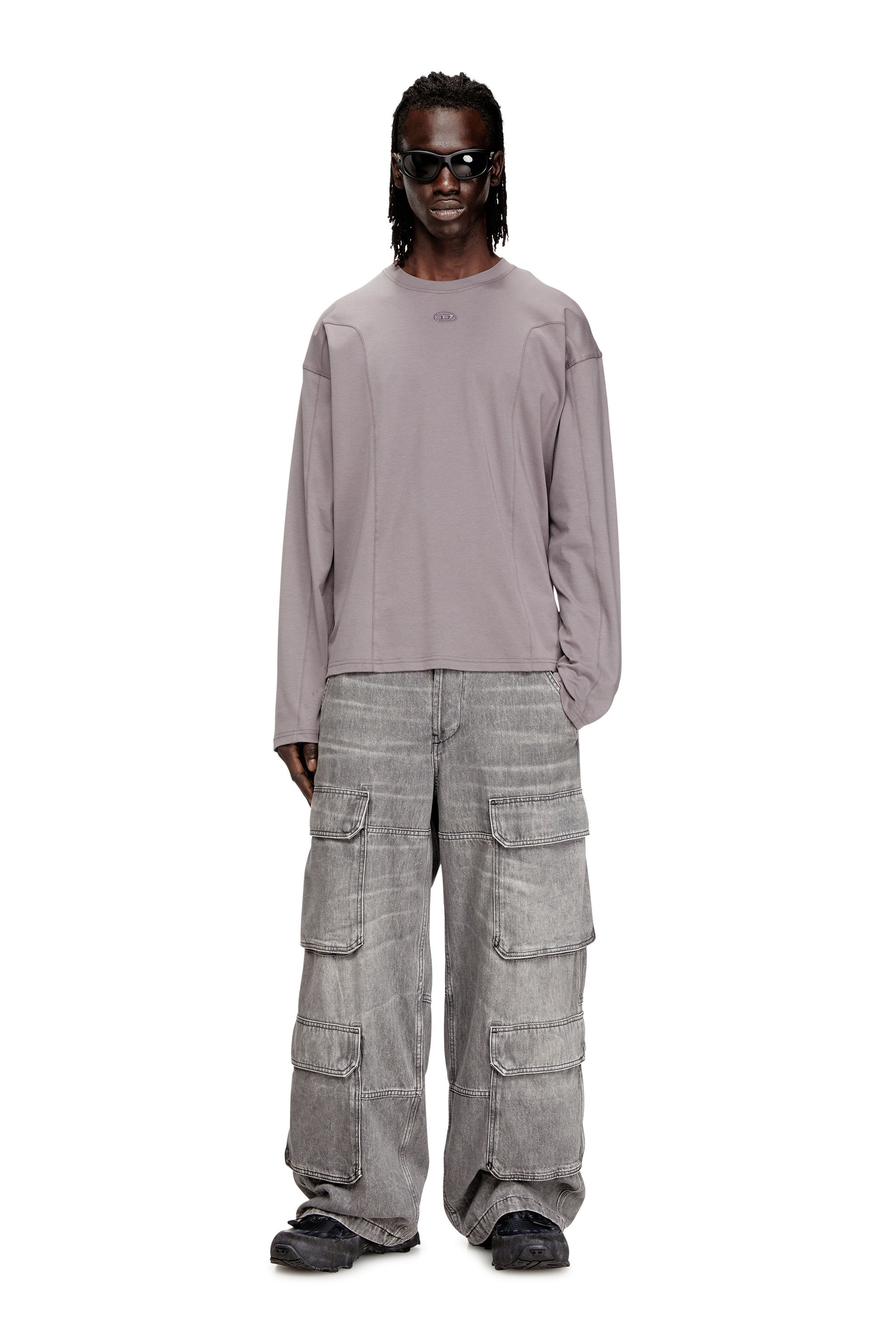 Diesel - T-BOXT-LS-INT, Male's 長袖Tシャツ in グレー - 1