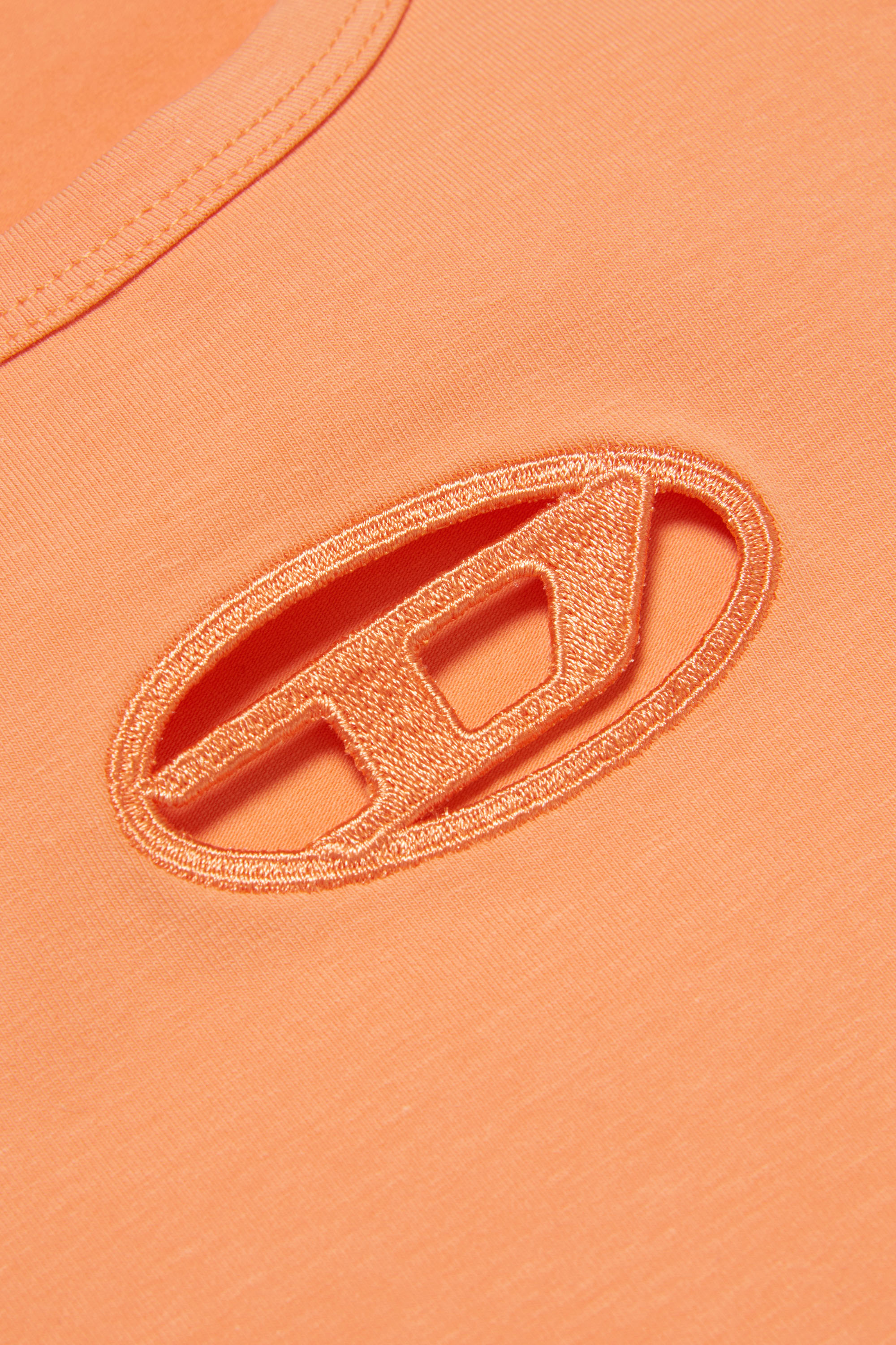 Diesel - TANGIE, Female's T-shirt with cut-out Oval D logo in オレンジ - 3