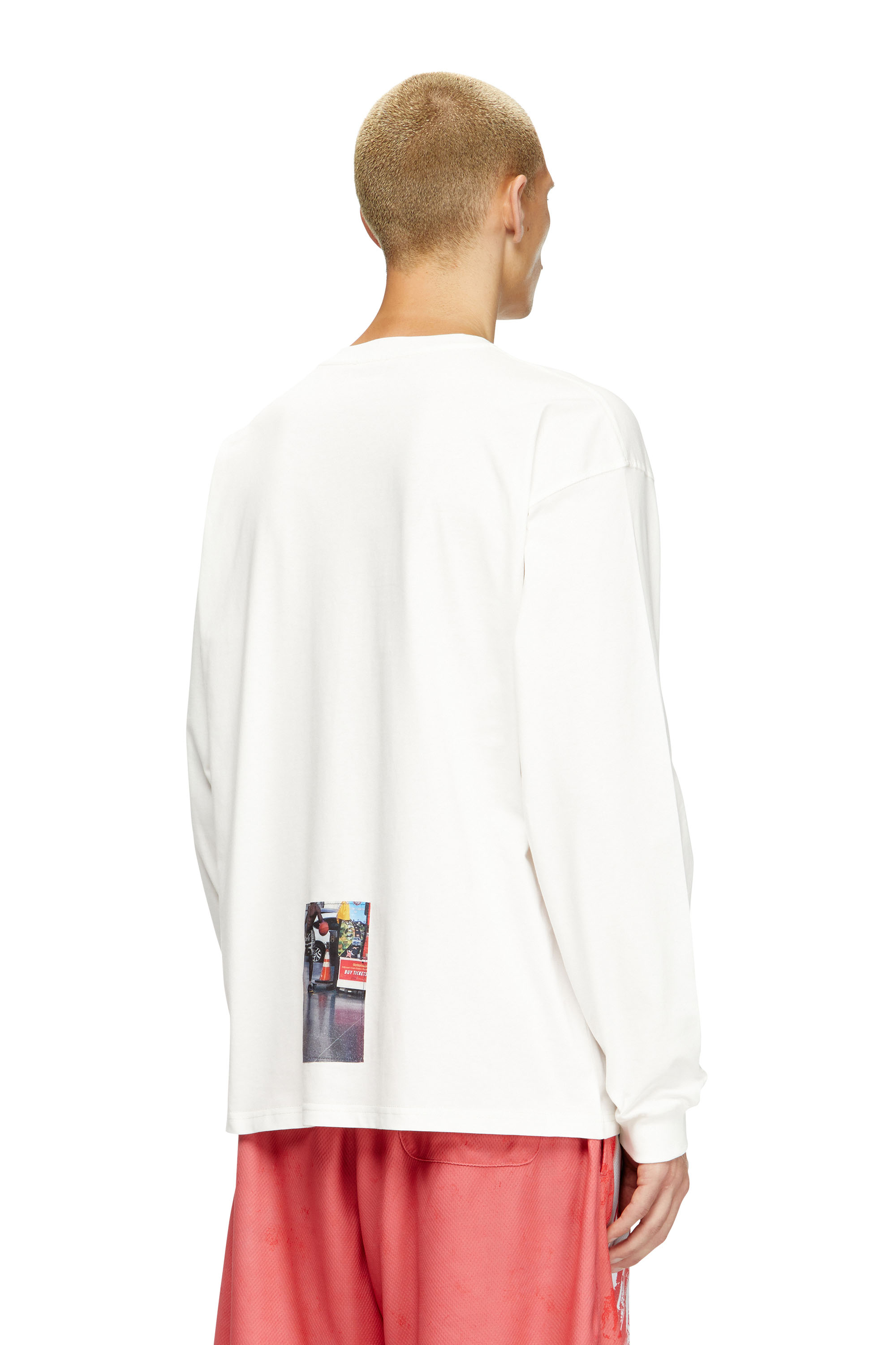Diesel - T-BOXT-LS-T5, Male's Long-sleeve T-shirt with logo photo patches in ホワイト - 4