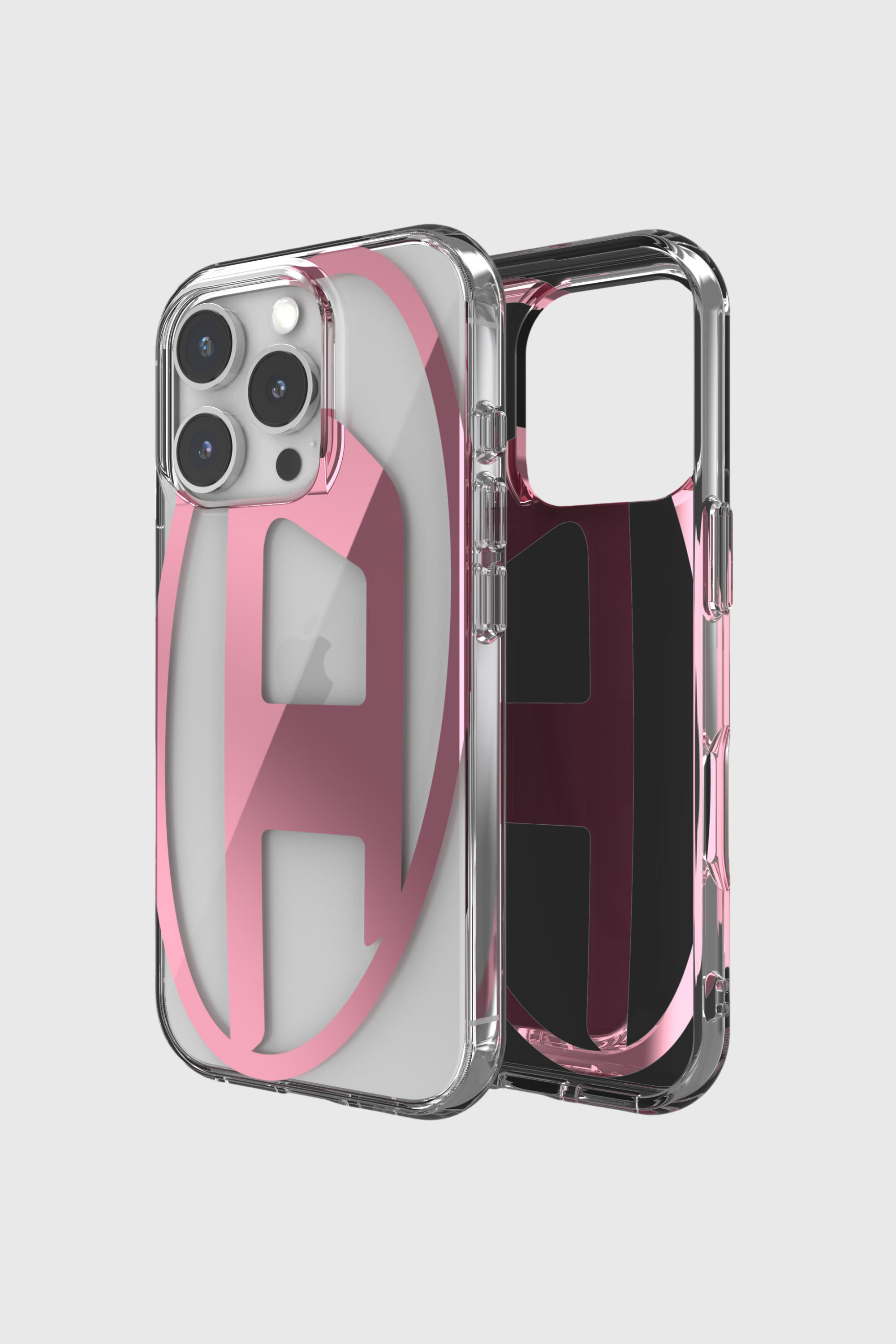 Diesel - 60144 AOP CASE, Unisex's Oval D Mirror Case for iP 16 Pro in ピンク / ホワイト - 1