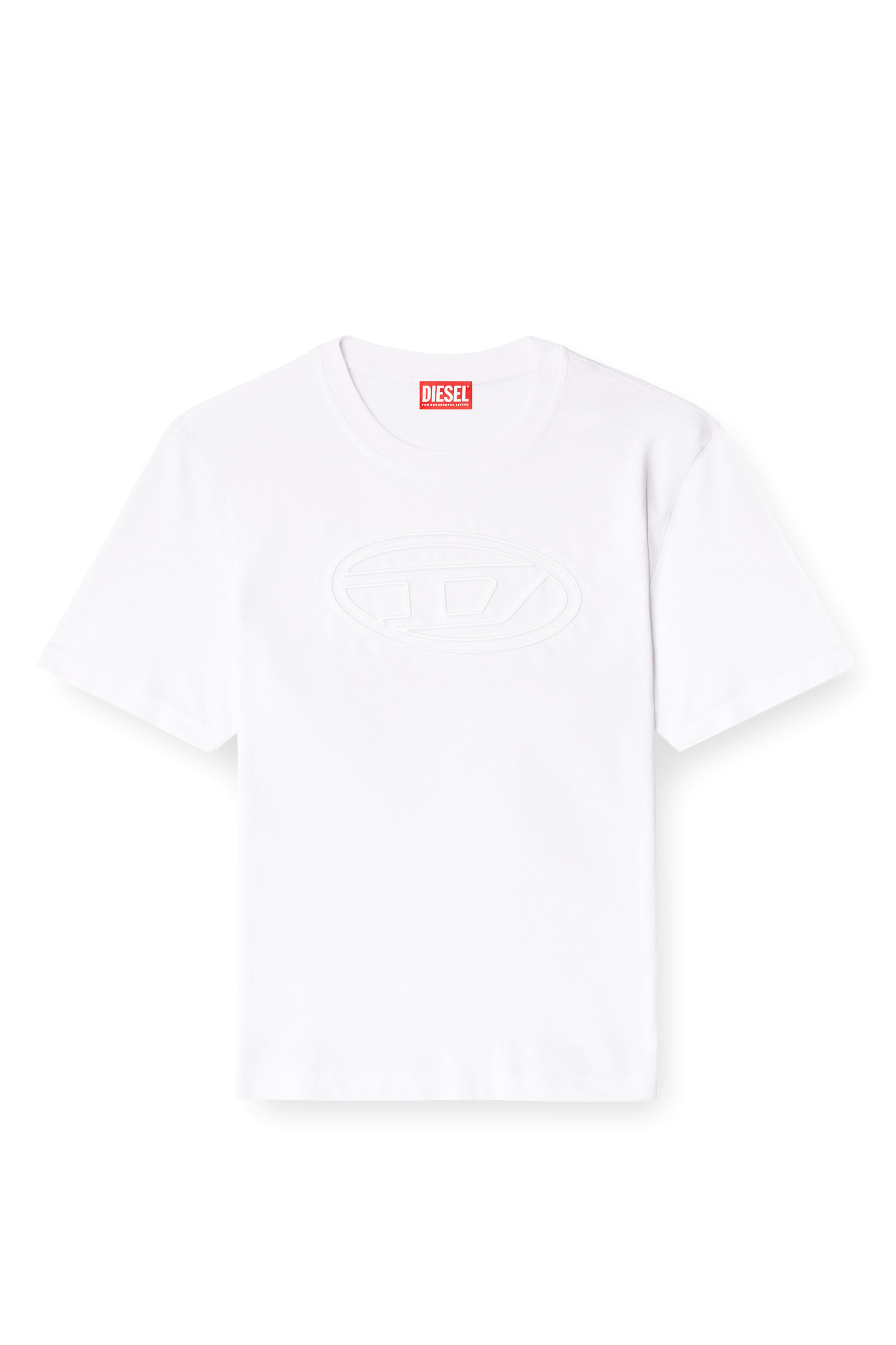 Diesel - T-ADJUST-BIGOVAL, Male's T-shirt with embossed Oval D in ホワイト - 3