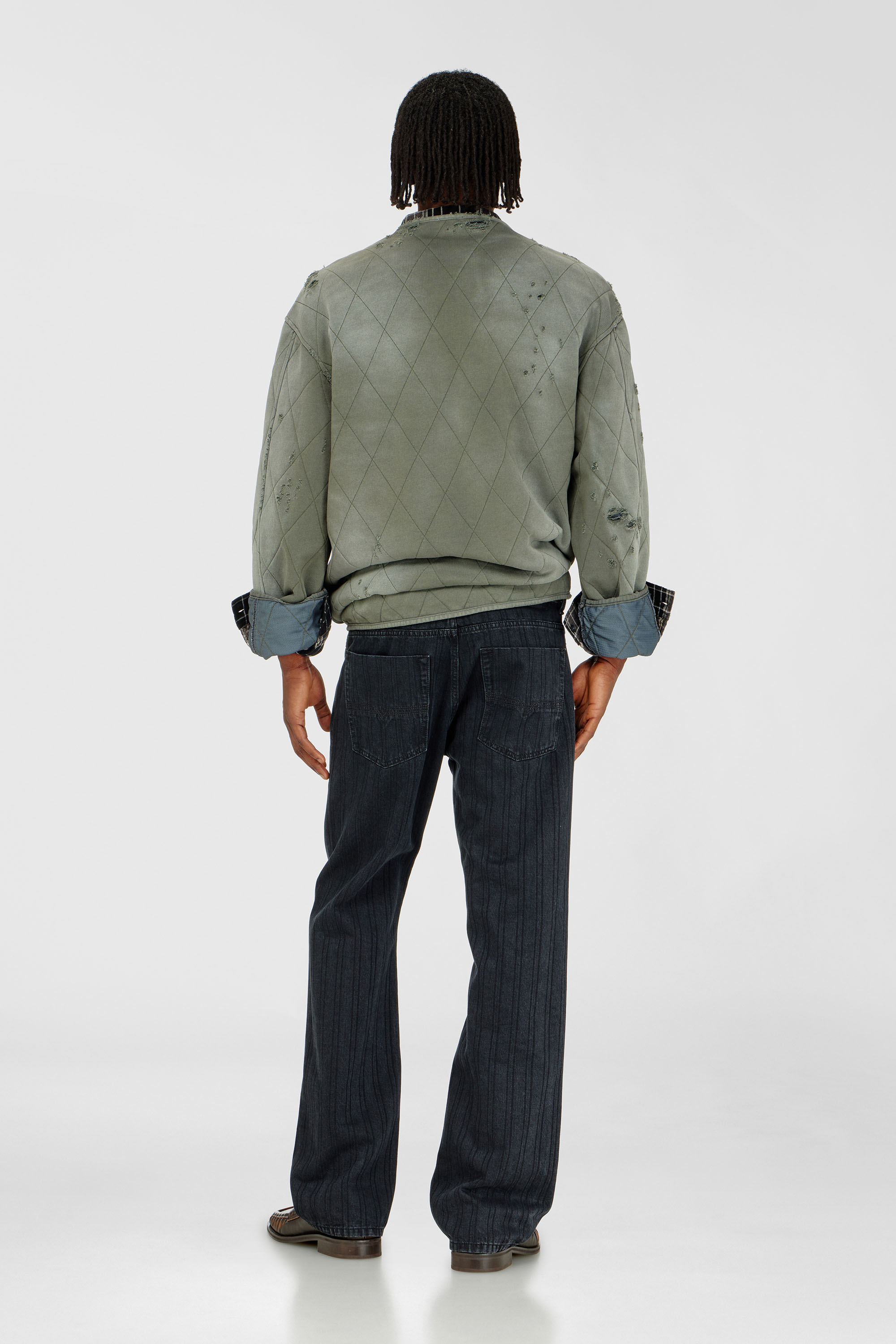 Diesel - Male's Relaxed Jeans 1980 D-Eeper 09Q12, ブラック/ダークグレー - 4