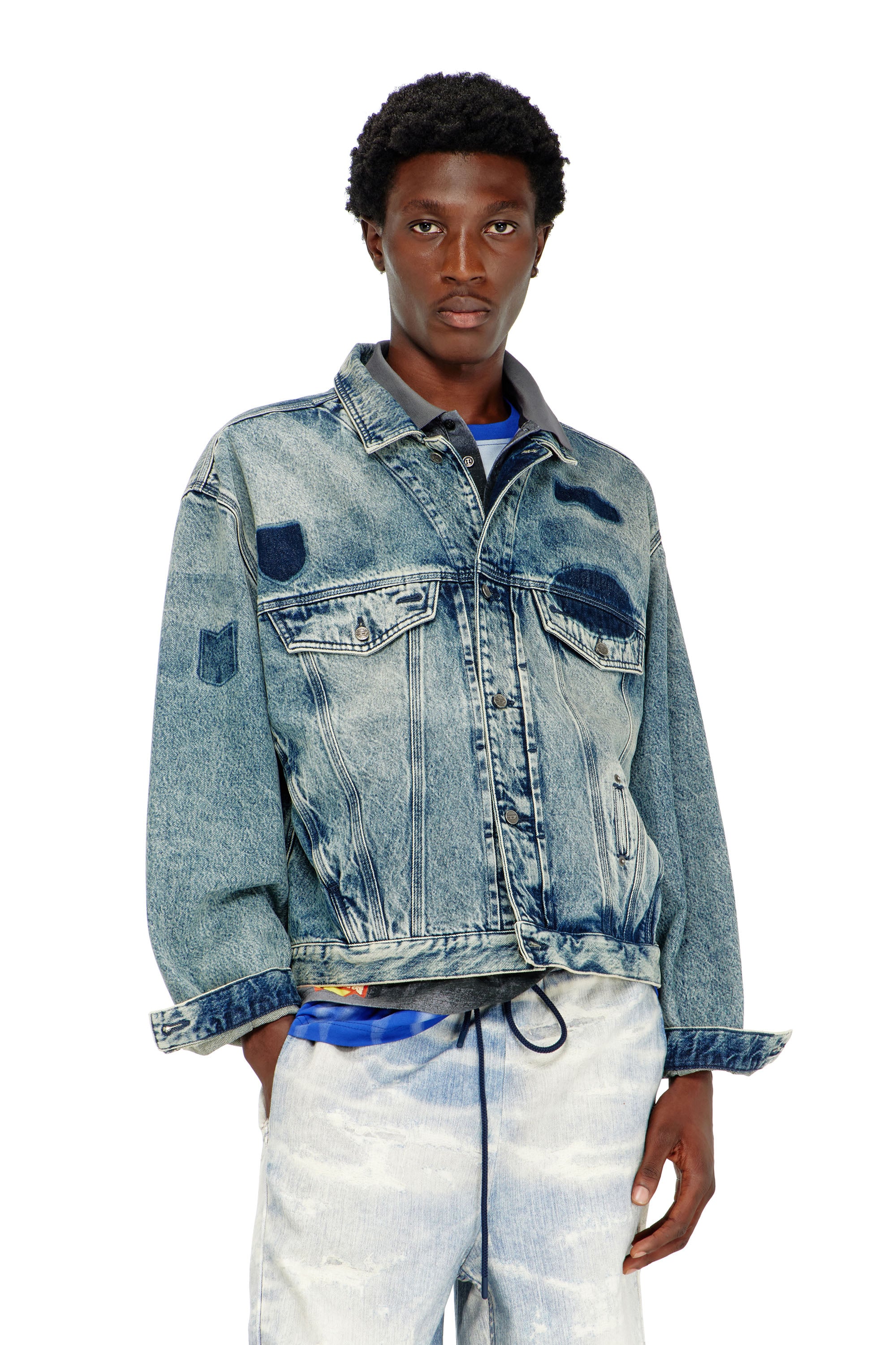Diesel - D-DENVER-S2, Unisex's デニムジャケット in ミディアムブルー - 3