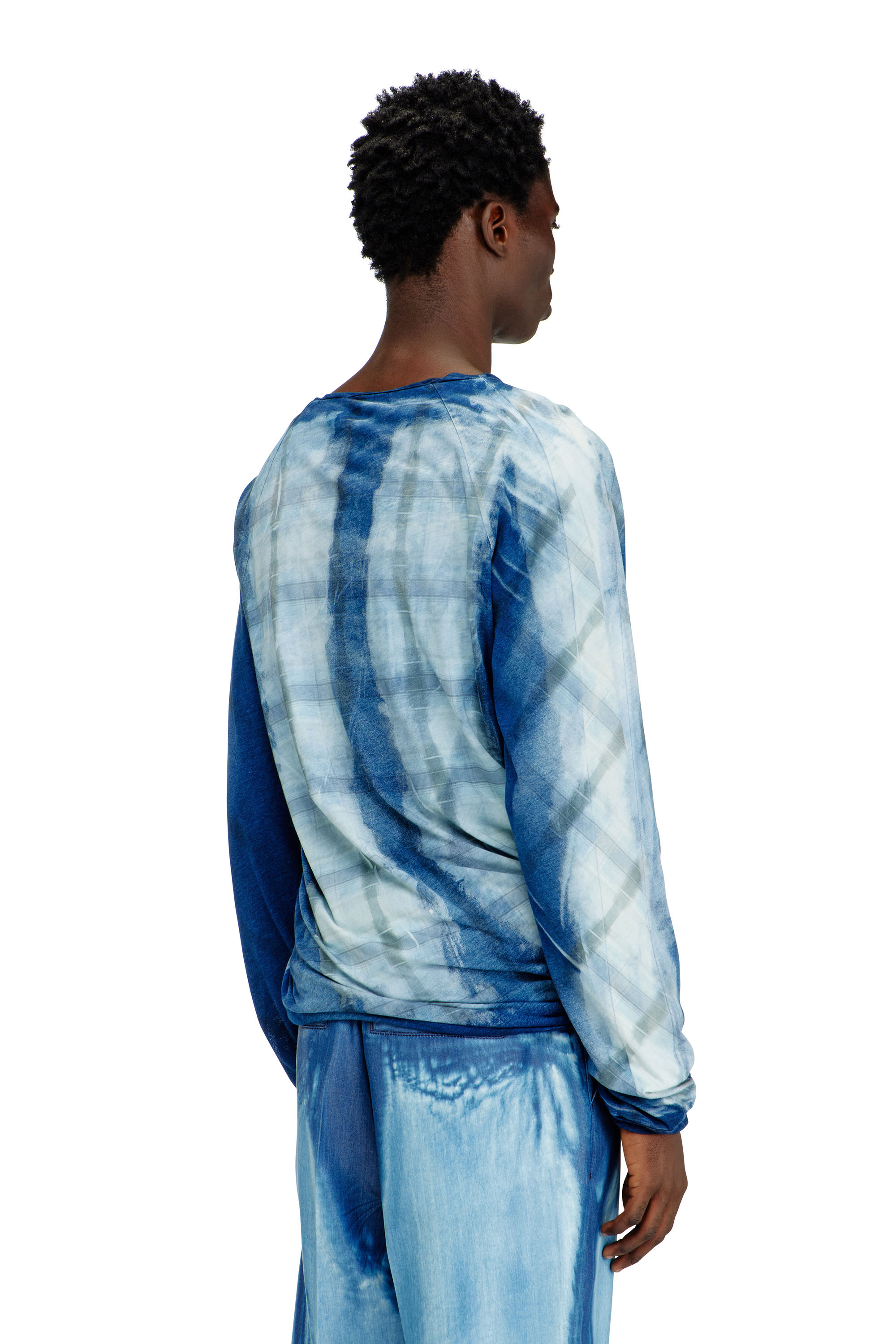 Diesel - T-ANTON-A, Male's Twisted layered top with X-ray effect in ブルー - 4