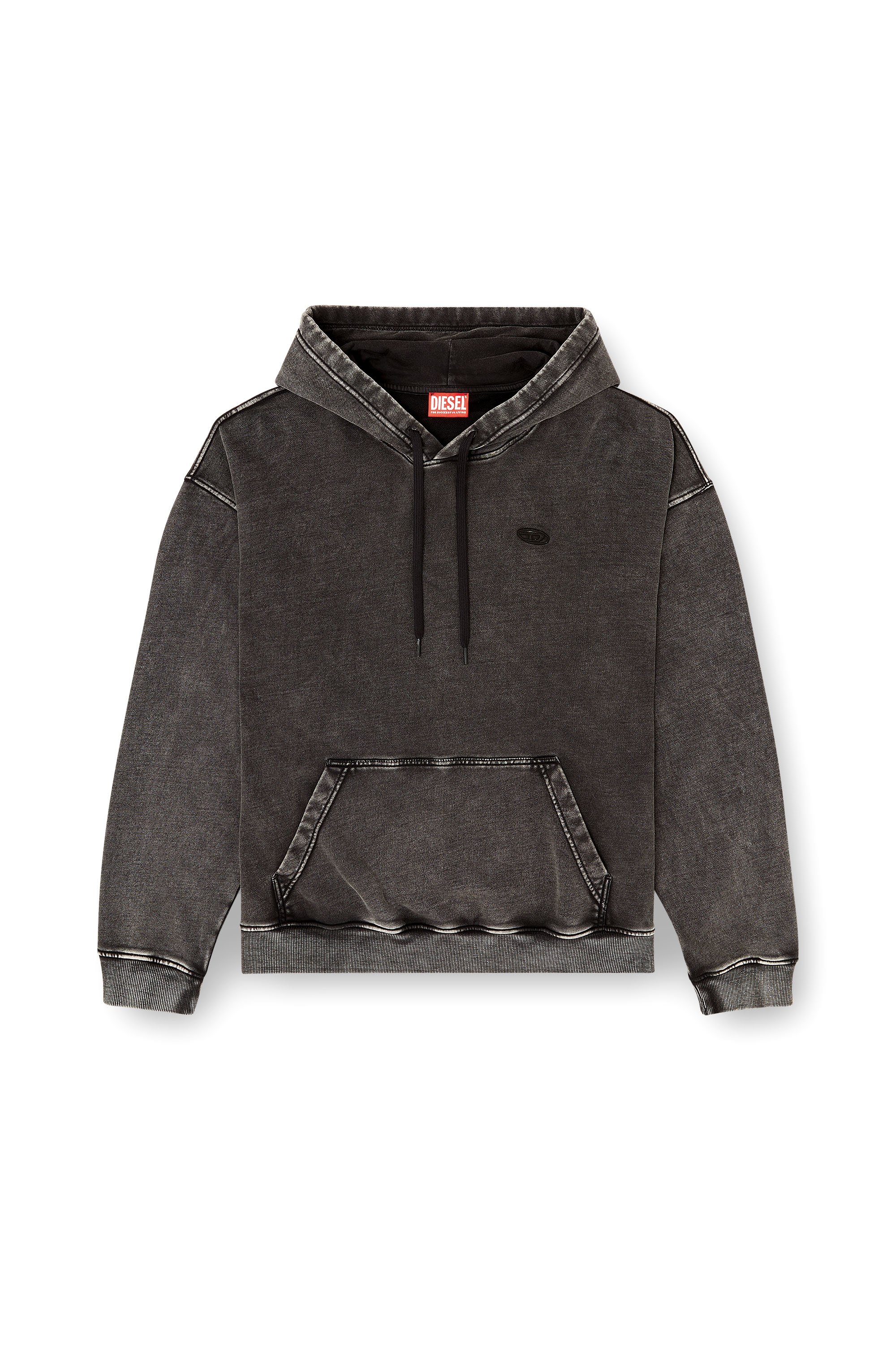 Diesel - S-BOXT-HOOD-DEN, Male's プルオーバーパーカー in ダークグレー - 3