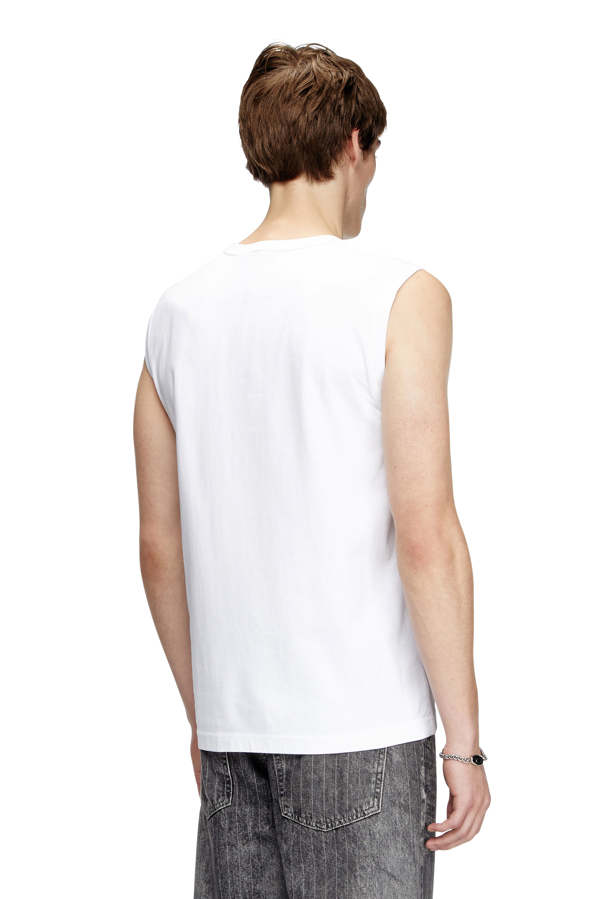 Diesel - T-BISCO-OD, Male's Tank top with metallic Oval D in ホワイト - 4