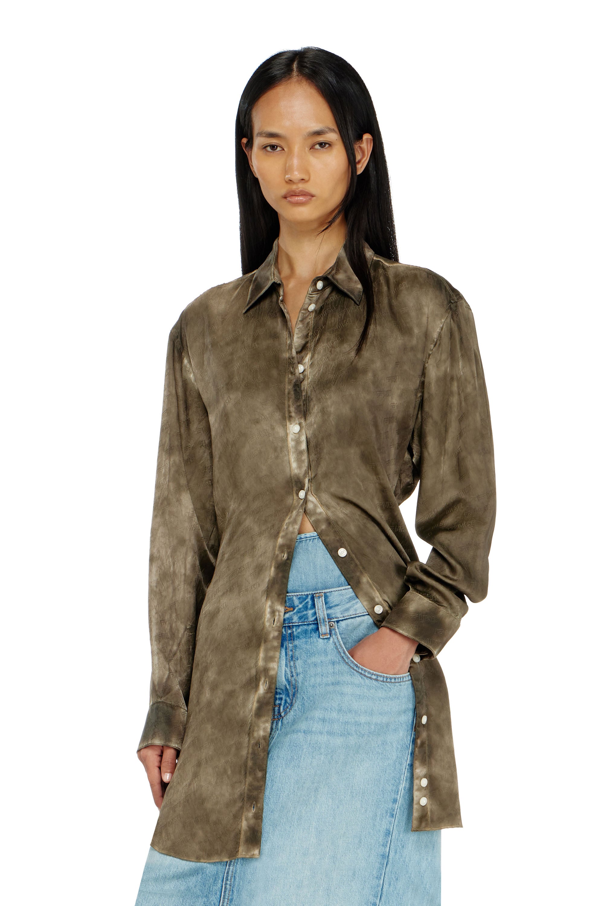 Diesel - C-LAVEL, Female's シャツ in ミリタリーグリーン - 1