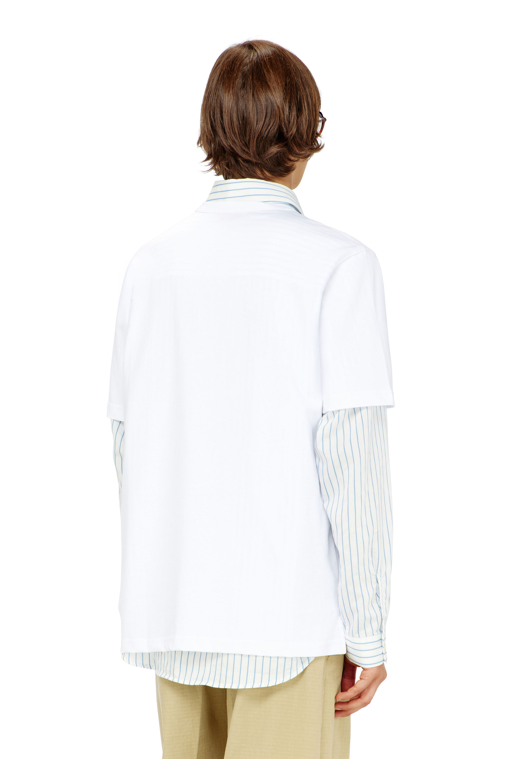 Diesel - T-ADJUST-OD, Male's T-shirt with metallic Oval D in ホワイト - 4