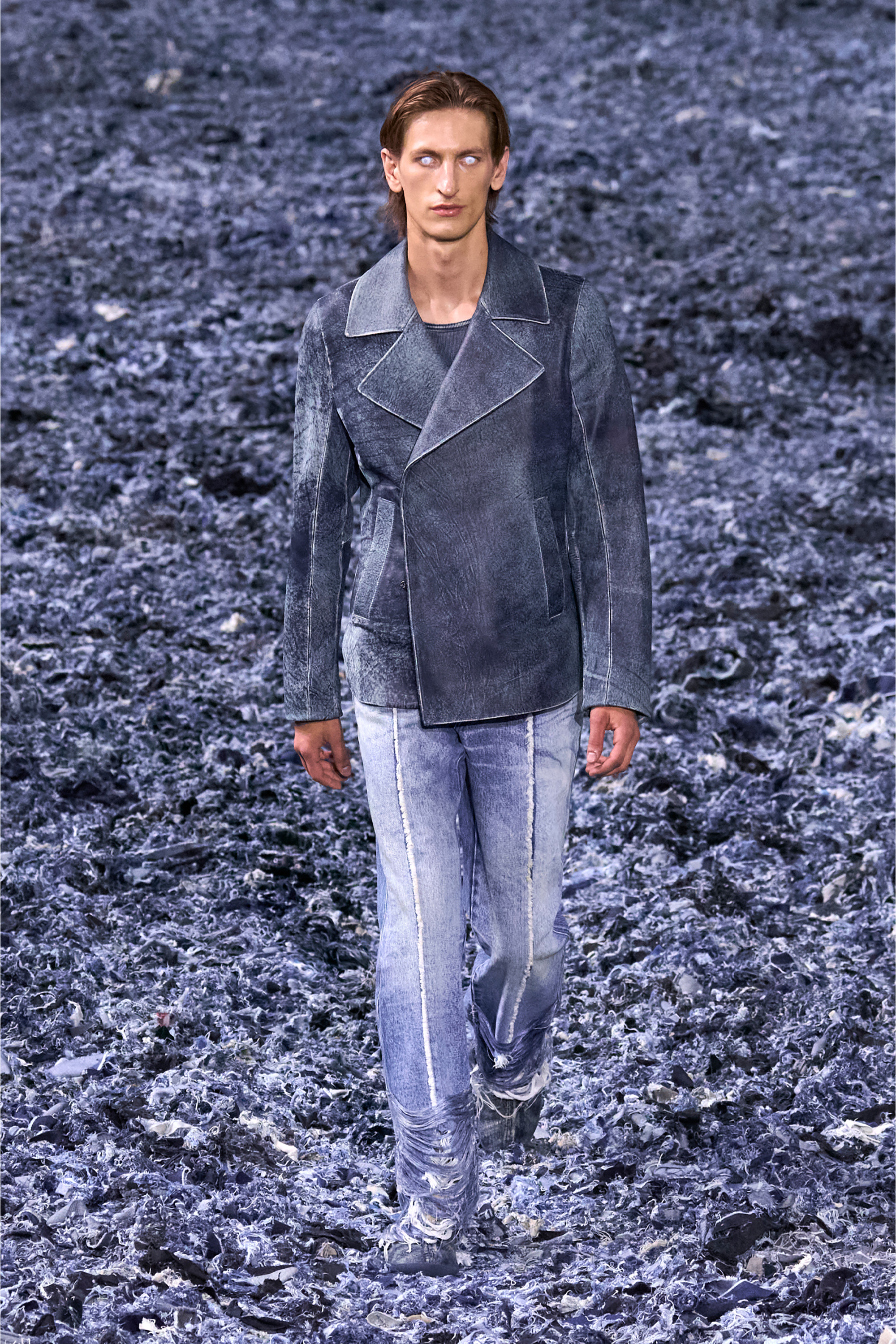 Diesel - D-SHOCK BT, Male's D-Shock Bt-Socks boots in solarised denim in ブルー - 1