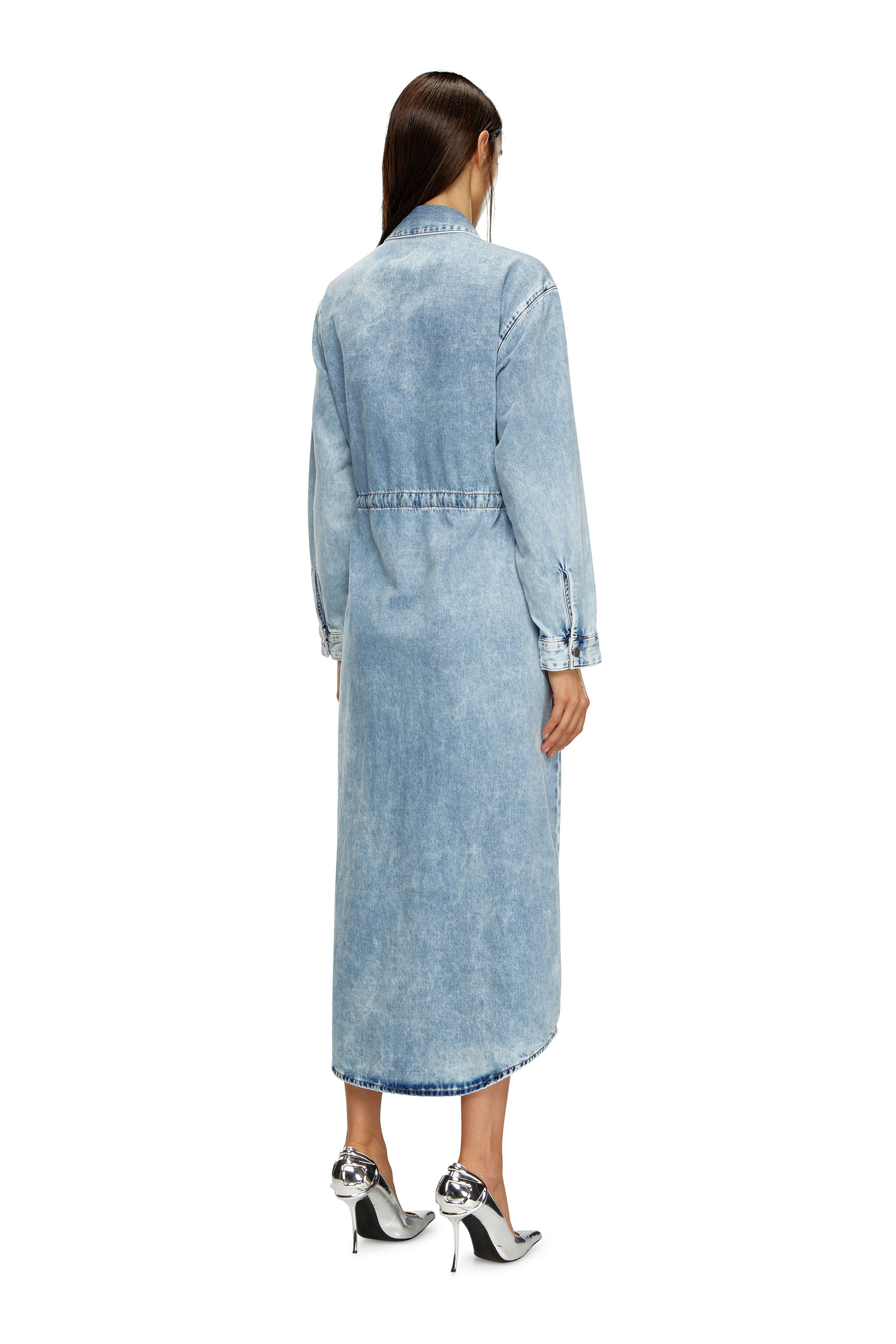 Diesel - DE-REAMY-S, Female's Maxi dress in marbled denim in ライトブルー - 2