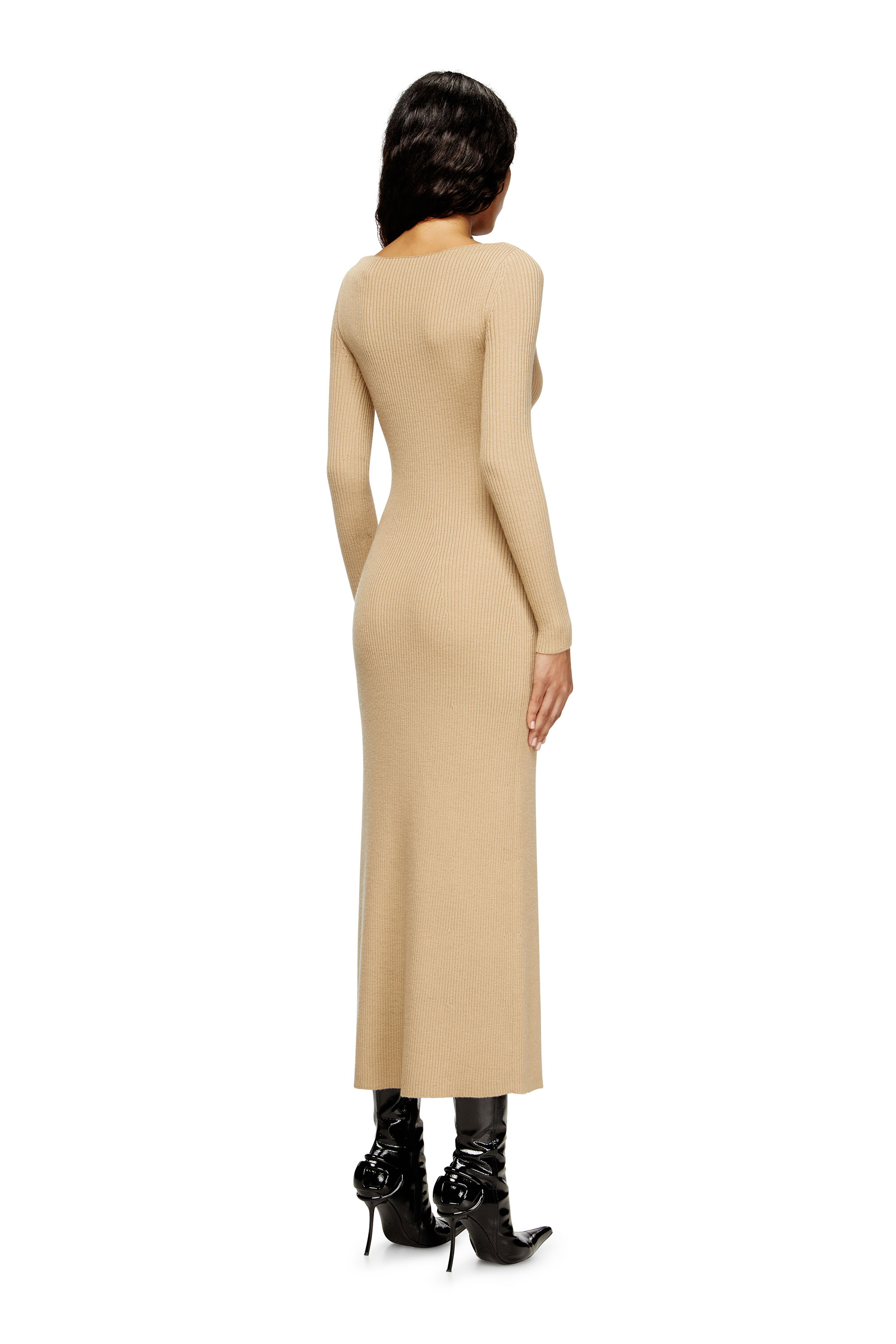 Diesel - M-OLONI, Female's ニットドレス in ベージュ - 4