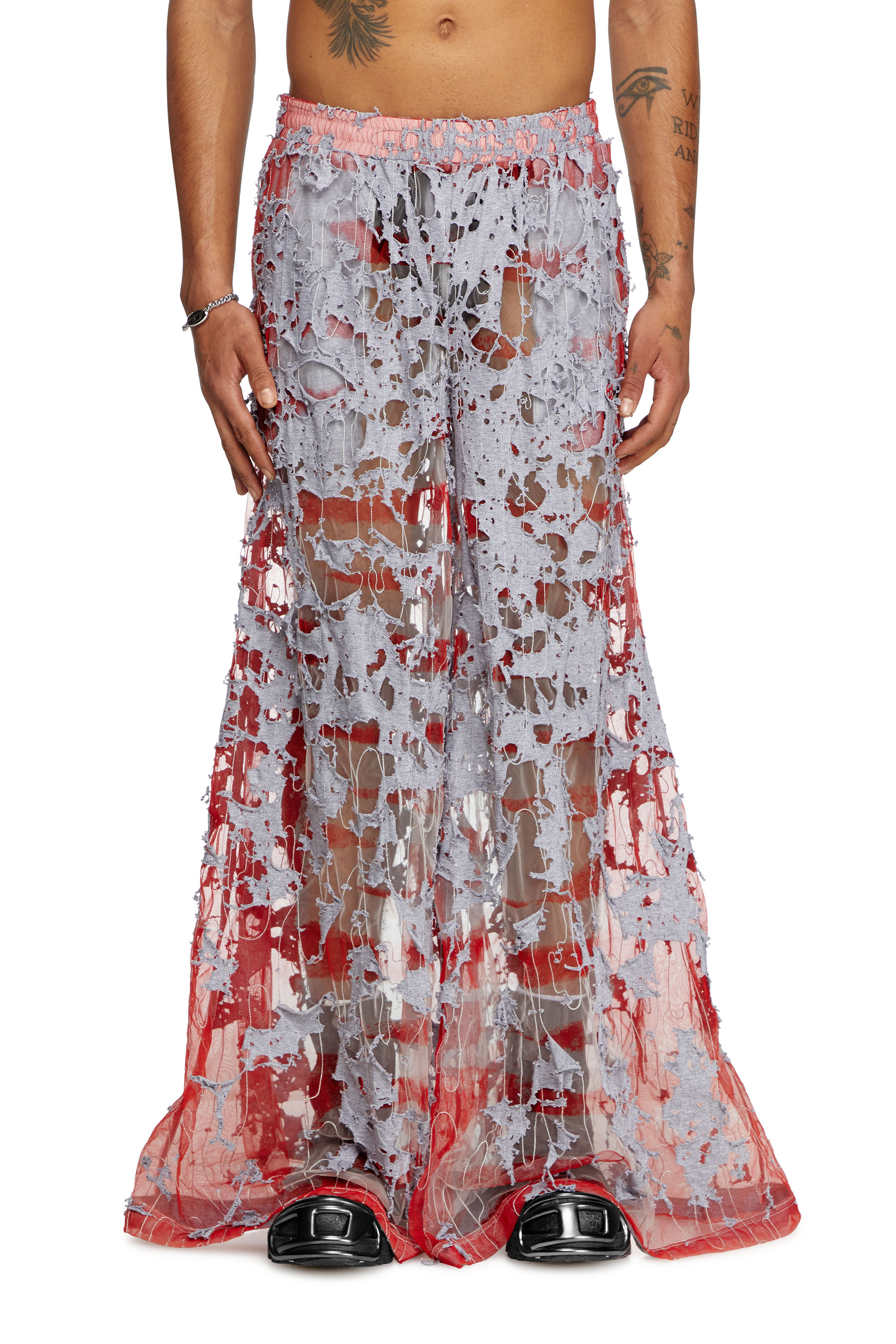 Diesel - P-DAM-DEVOR-DD, Unisex's スウェットパンツ in グレー/レッド - 3