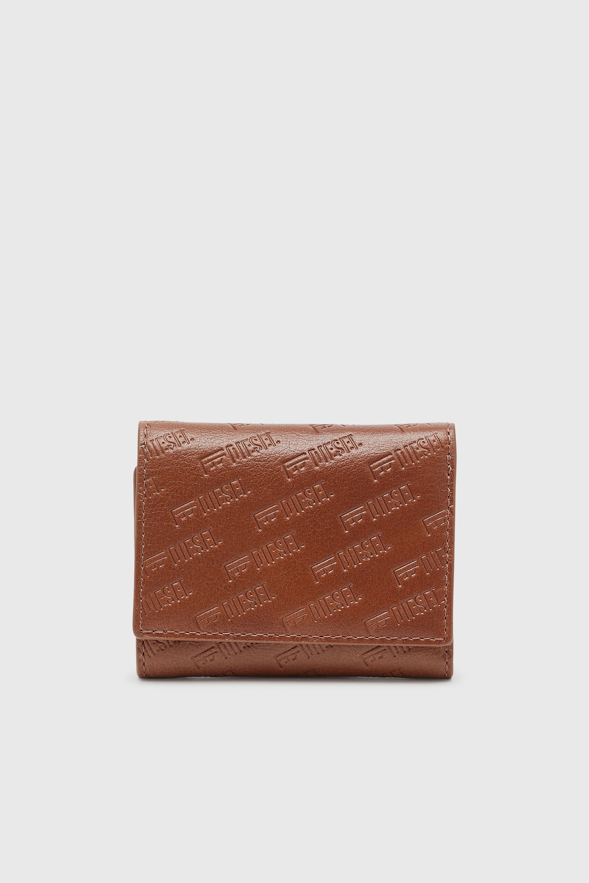 Diesel - MONOGRAM TRI-FOLD COIN S 3D, Male's 三つ折りウォレット in ブラウン - 1