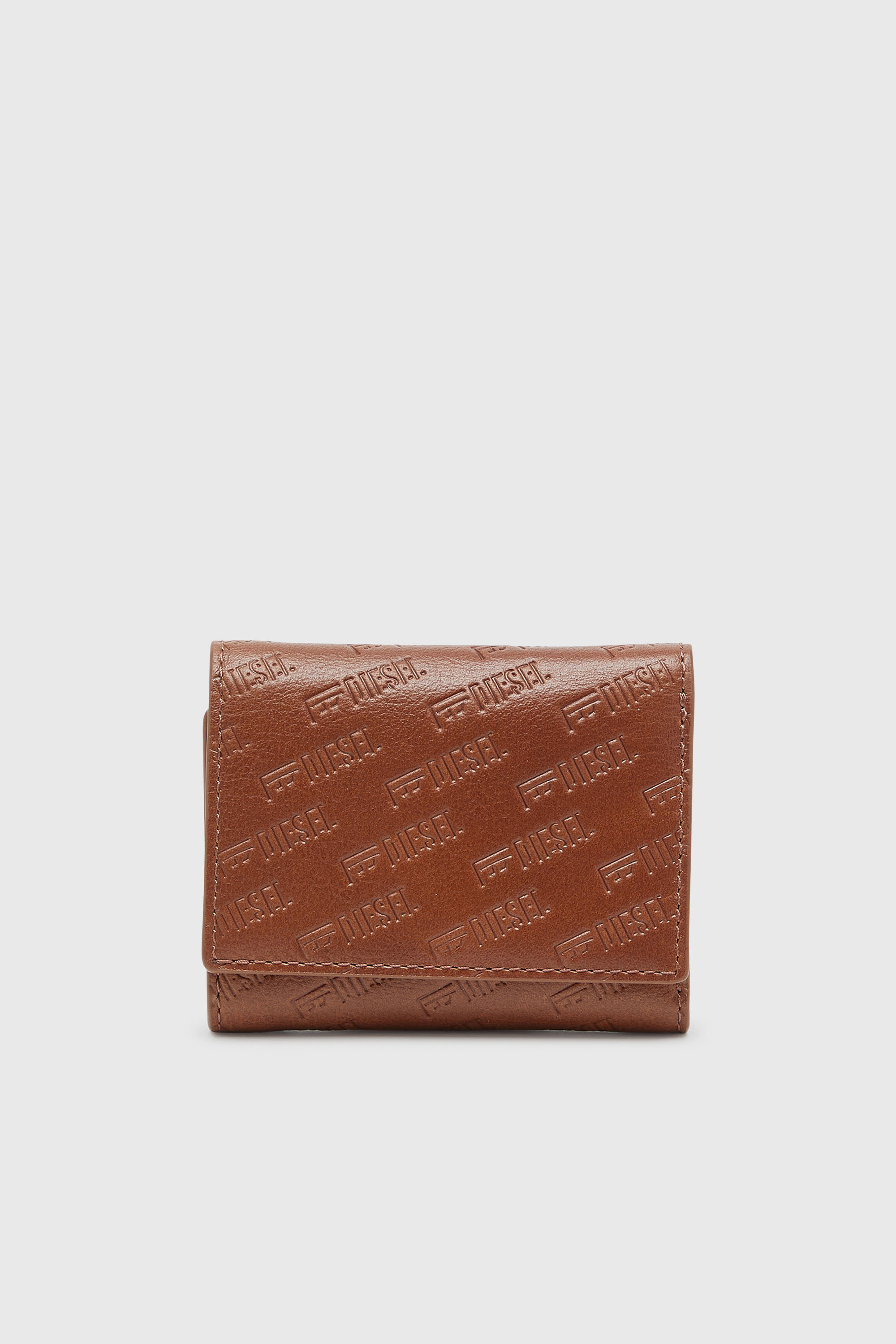Diesel - MONOGRAM TRI-FOLD COIN S 3D, Male's 三つ折りウォレット in ブラウン - 1